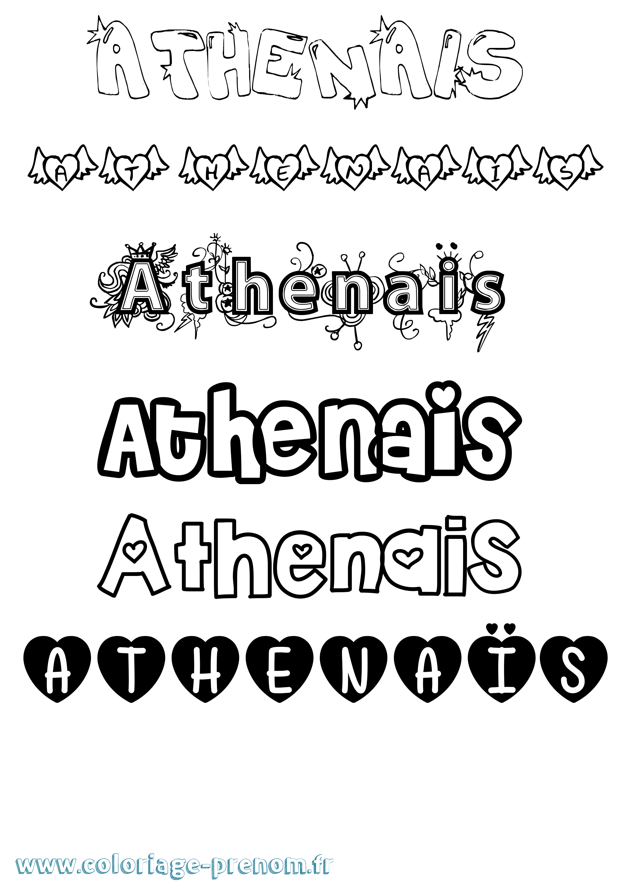 Coloriage prénom Athenaïs