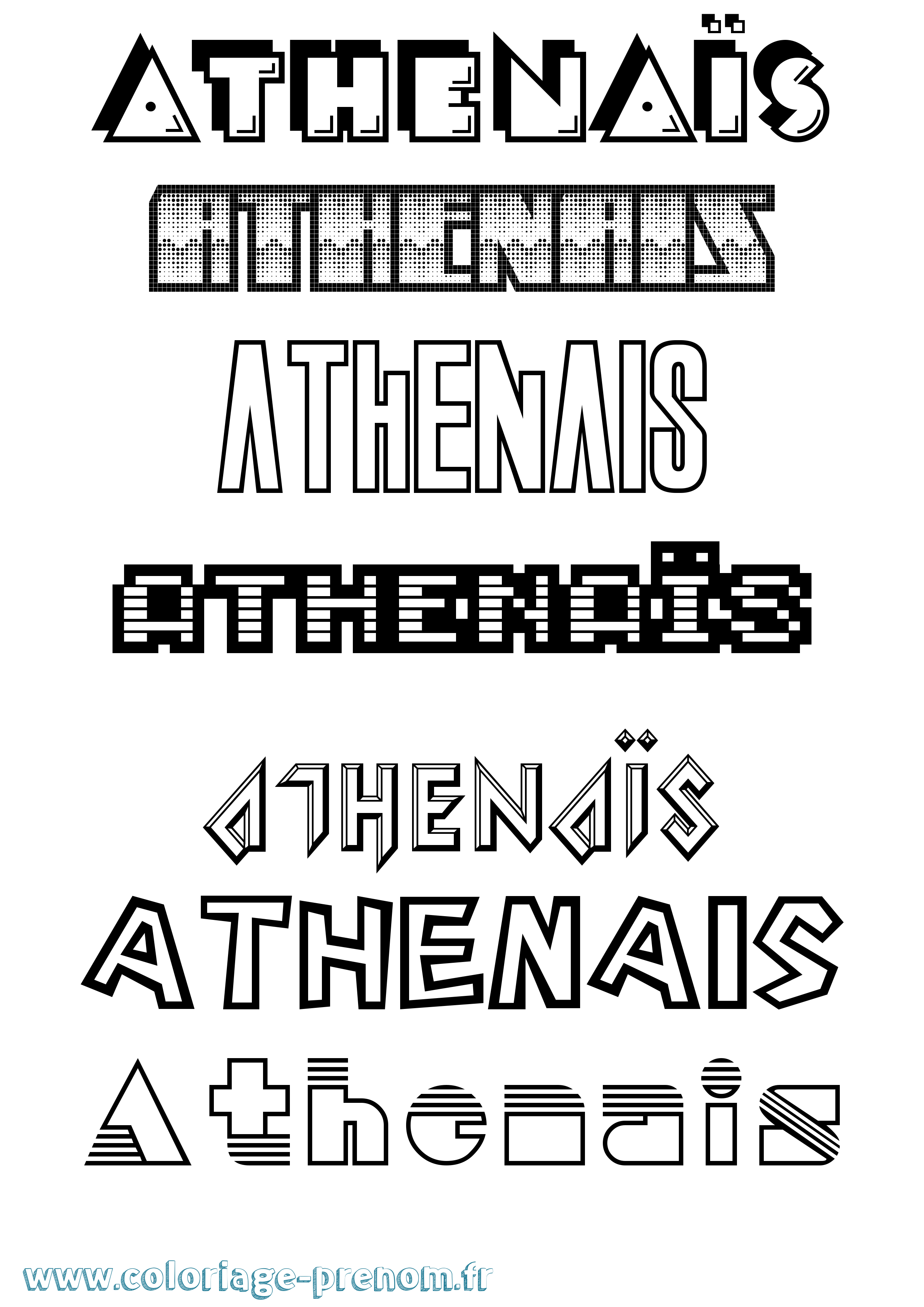 Coloriage prénom Athenaïs