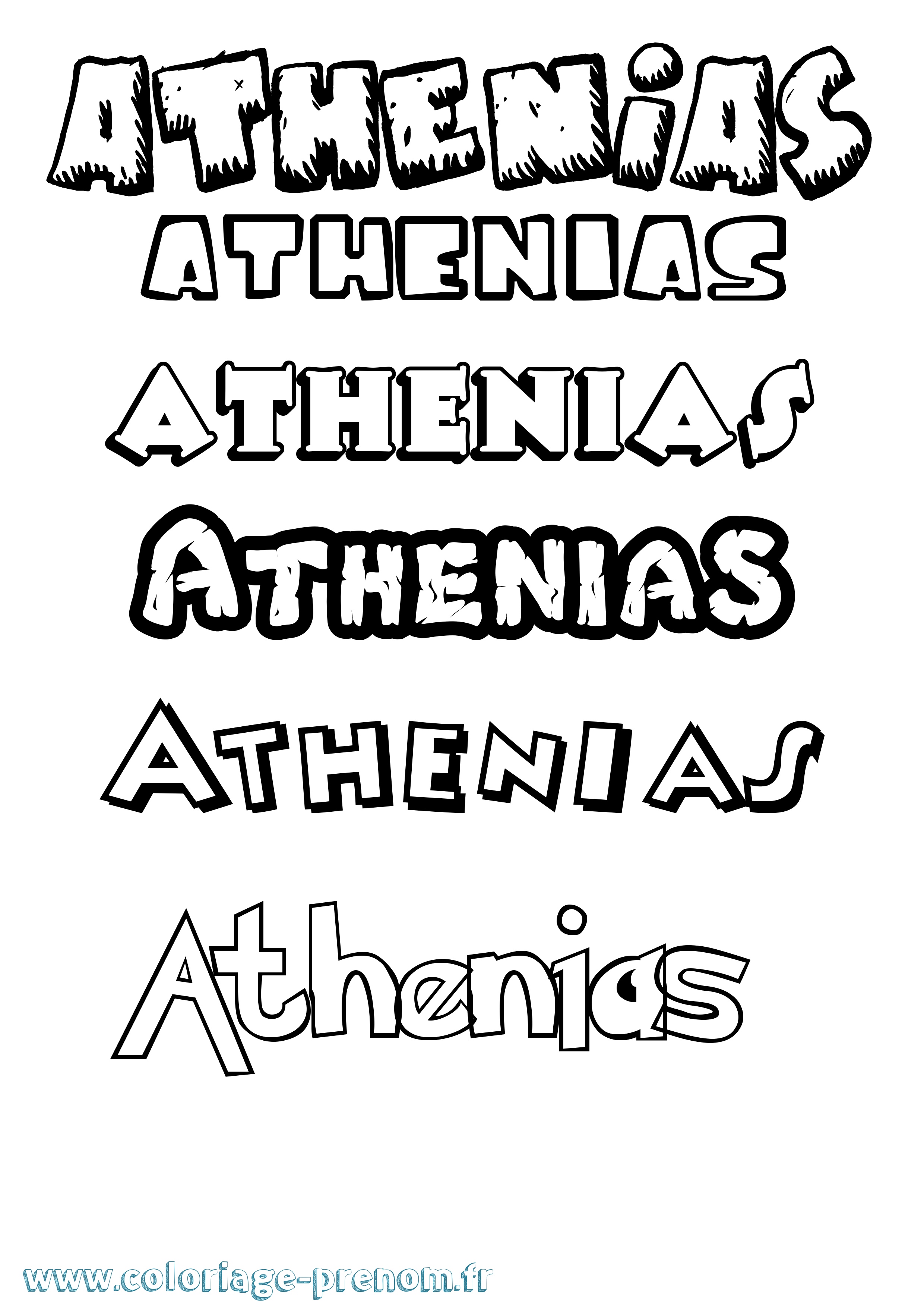 Coloriage prénom Athenias Dessin Animé