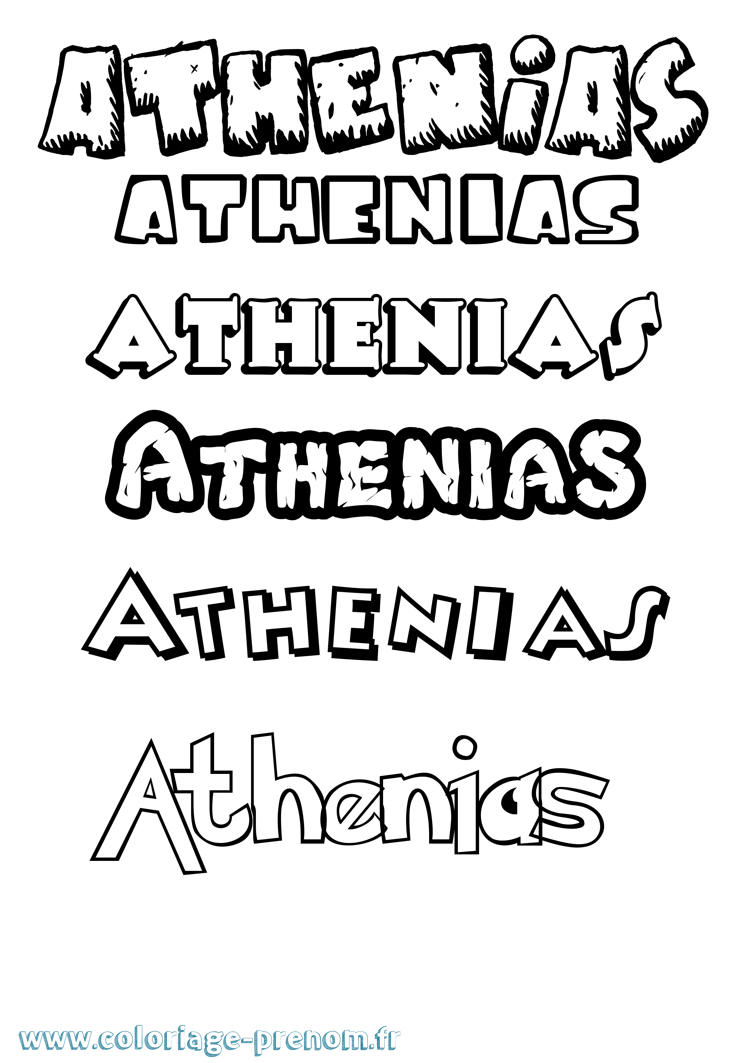 Coloriage Athenias Dessin Animé Coloriage prénom Athenias Dessin Animé