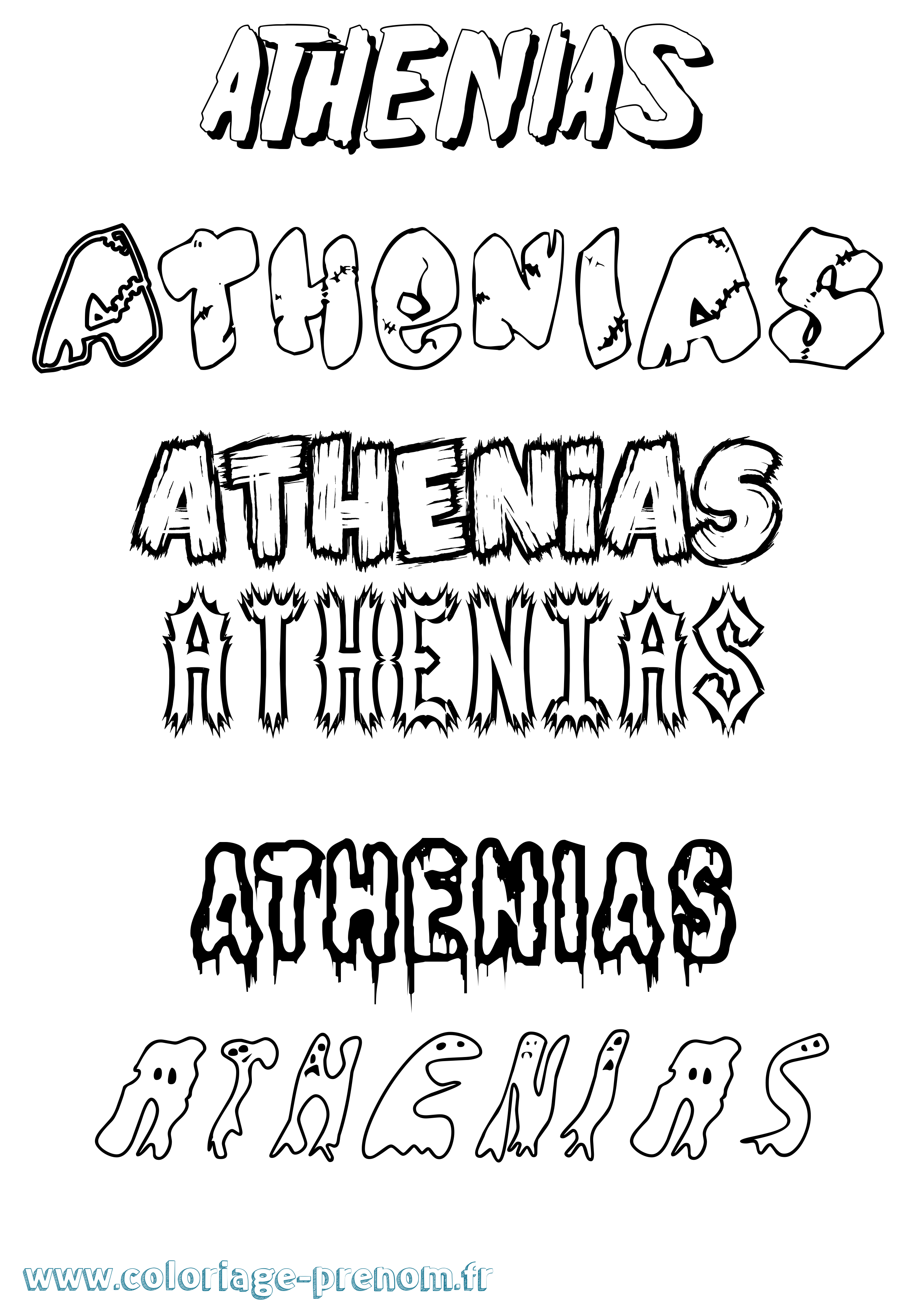 Coloriage Athenias Frisson Coloriage prénom Athenias Frisson