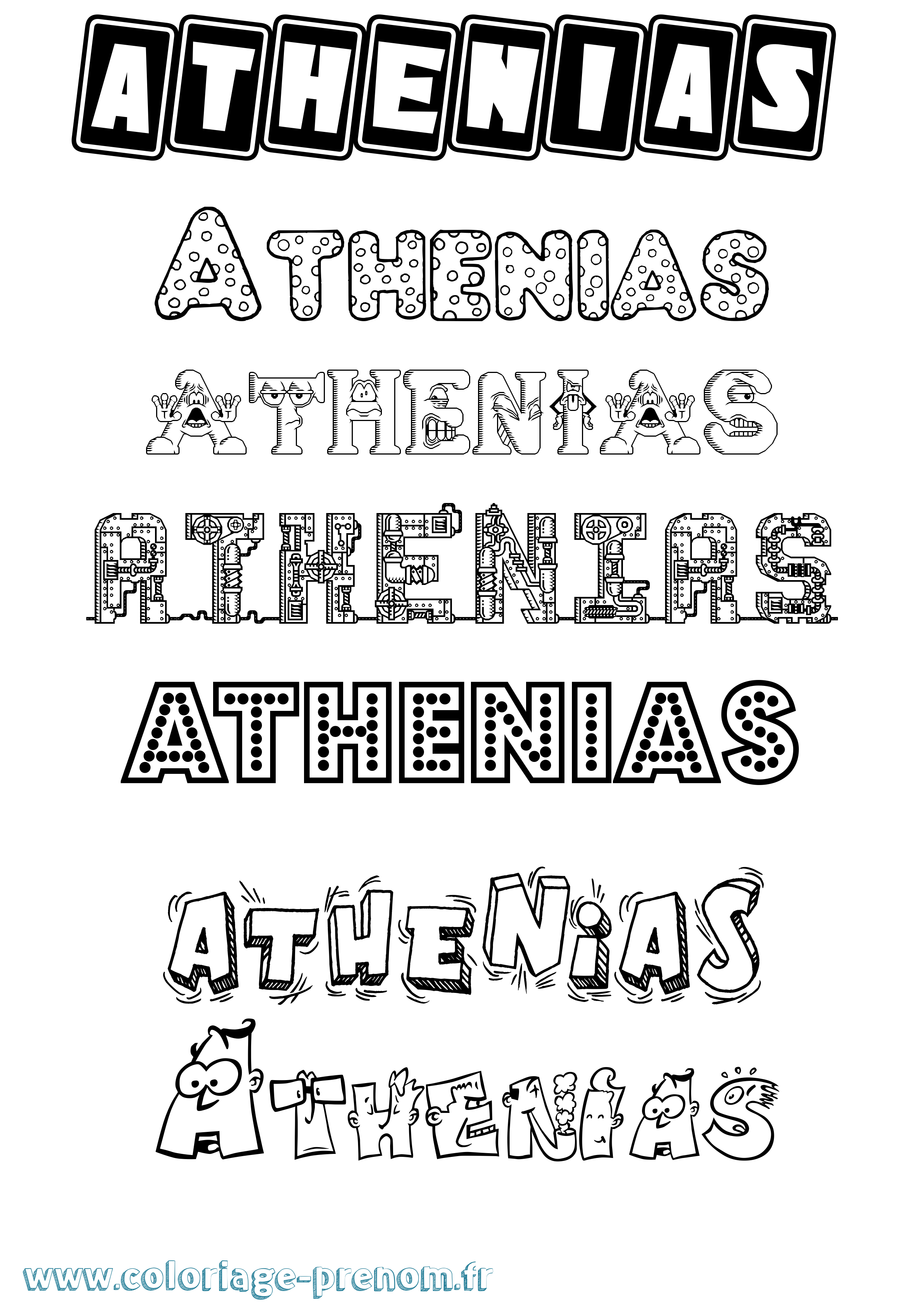 Coloriage Athenias Fun Coloriage prénom Athenias Fun