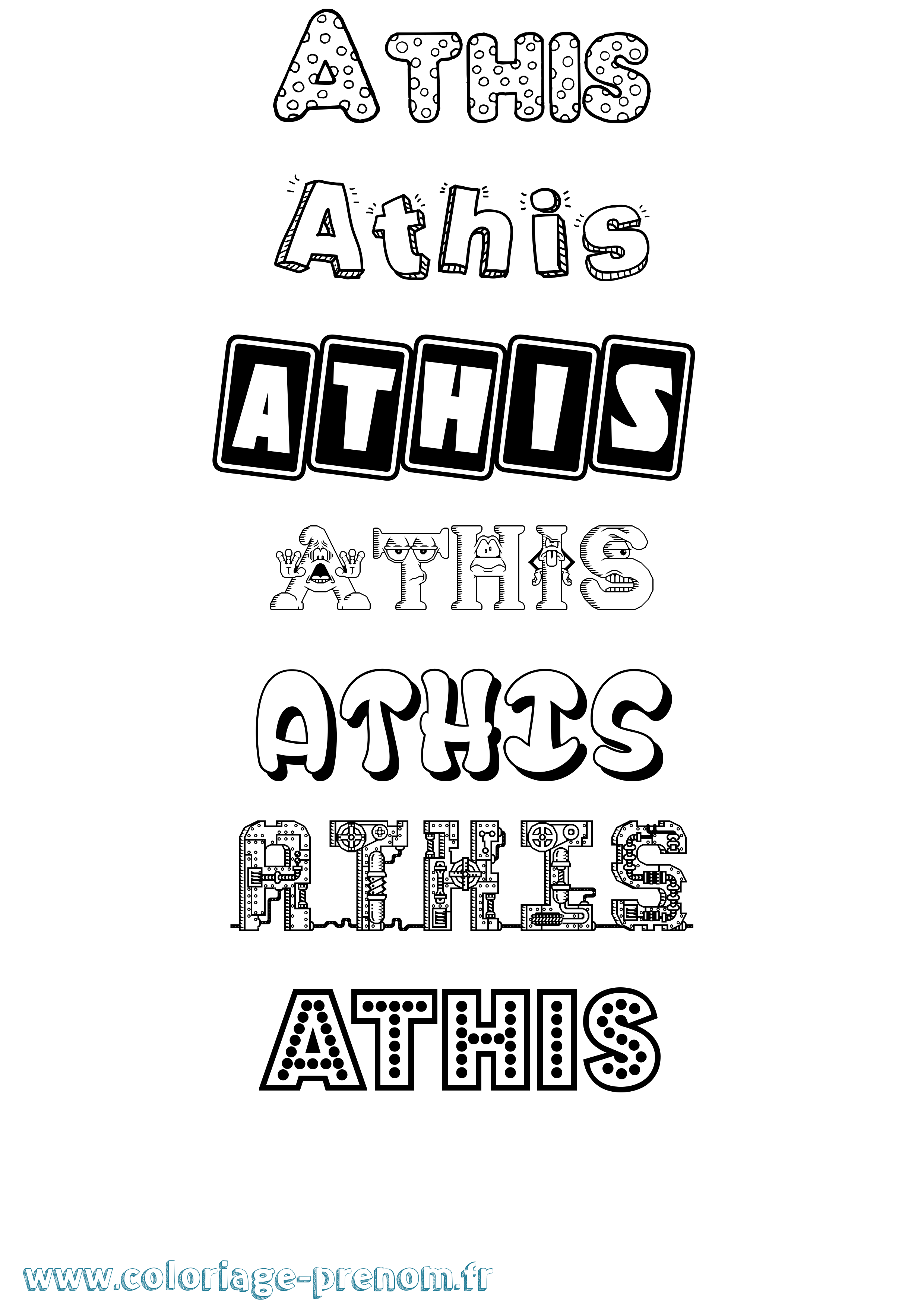 Coloriage Athis Fun Coloriage prénom Athis Fun