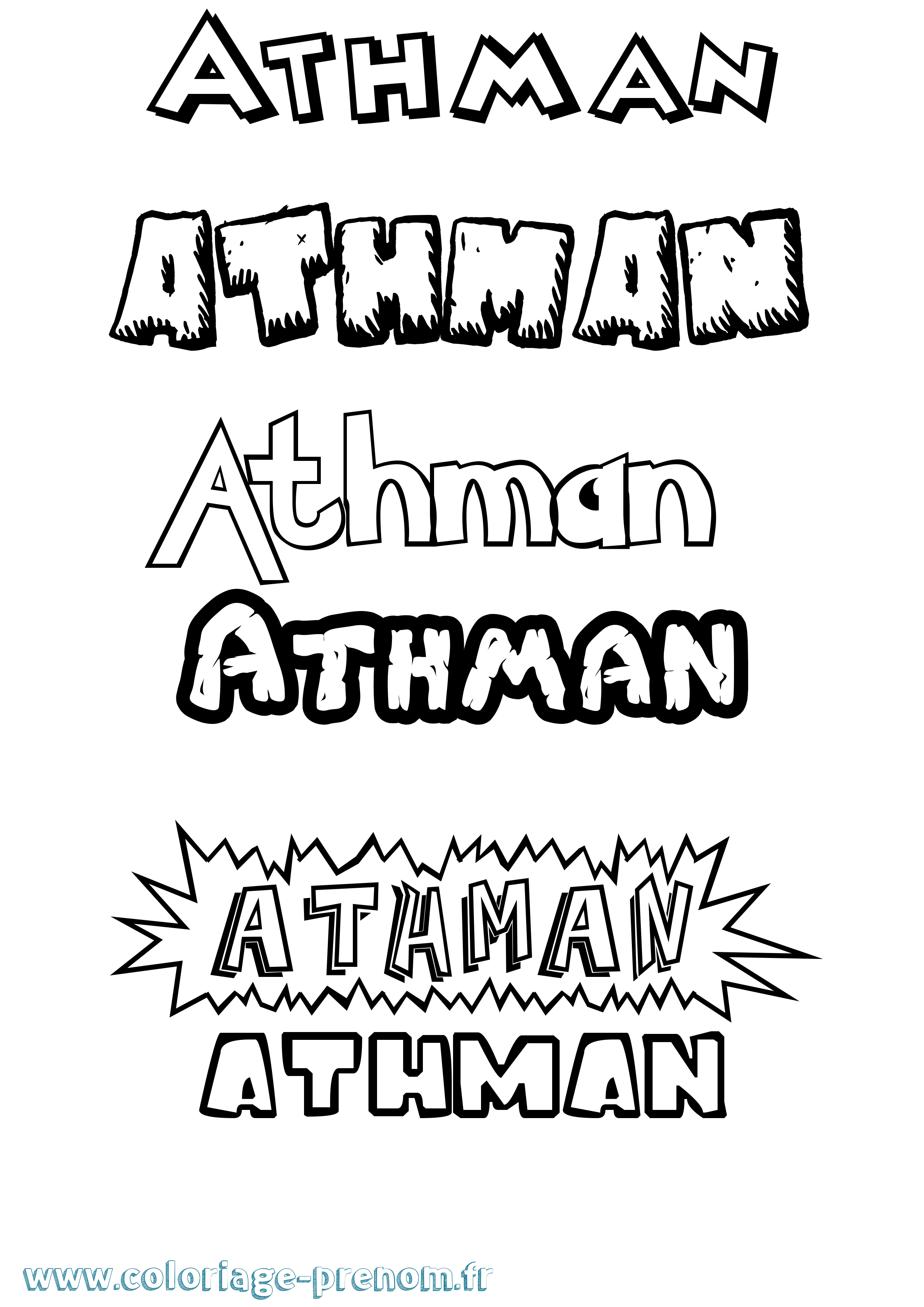Coloriage prénom Athman Dessin Animé