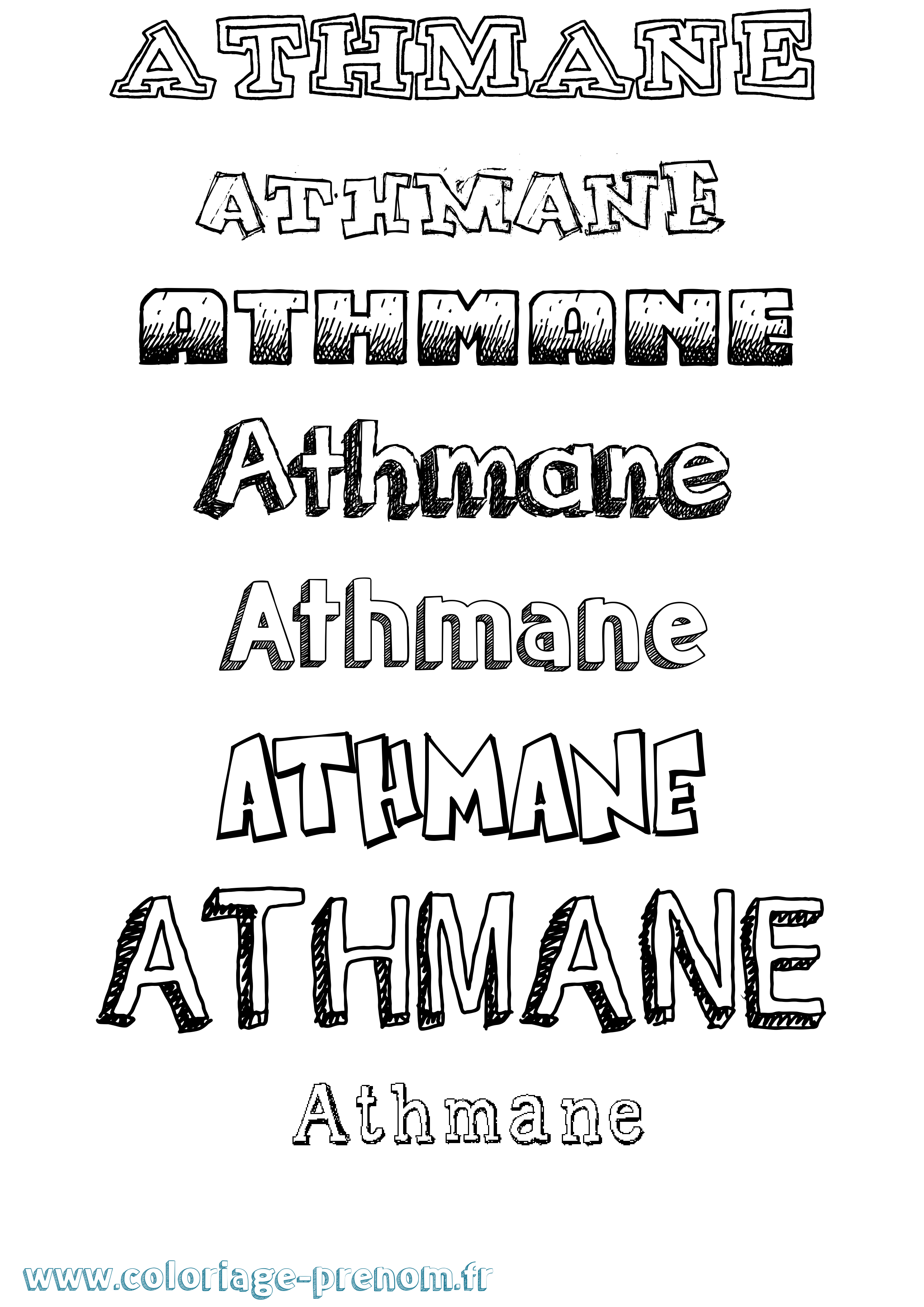 Coloriage Athmane Dessiné Coloriage prénom Athmane Dessiné
