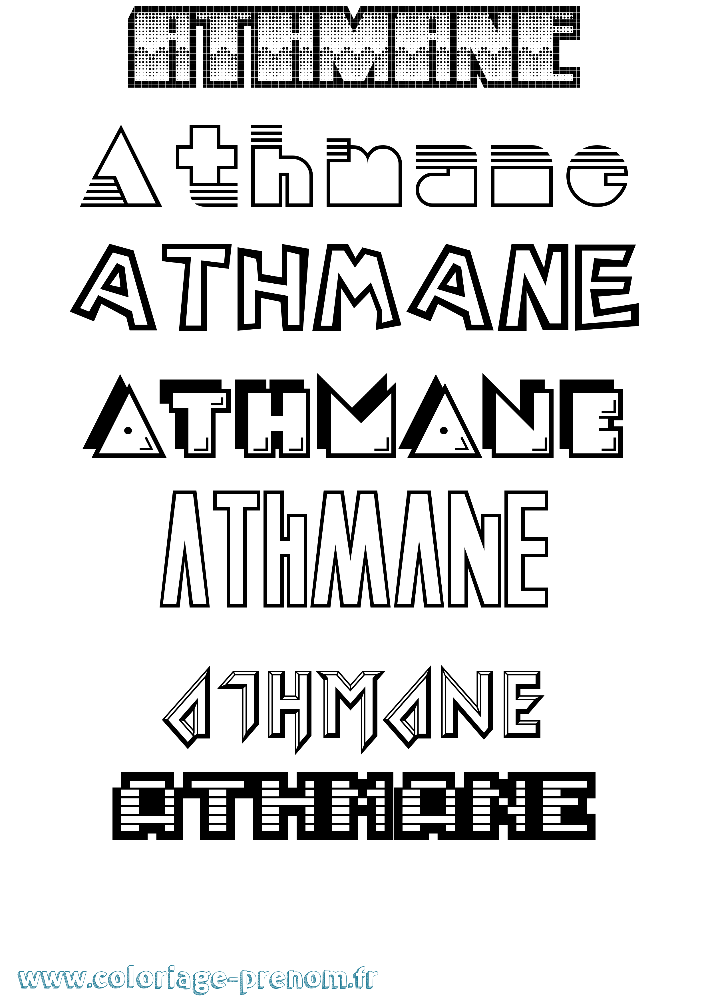 Coloriage prénom Athmane Jeux Vidéos