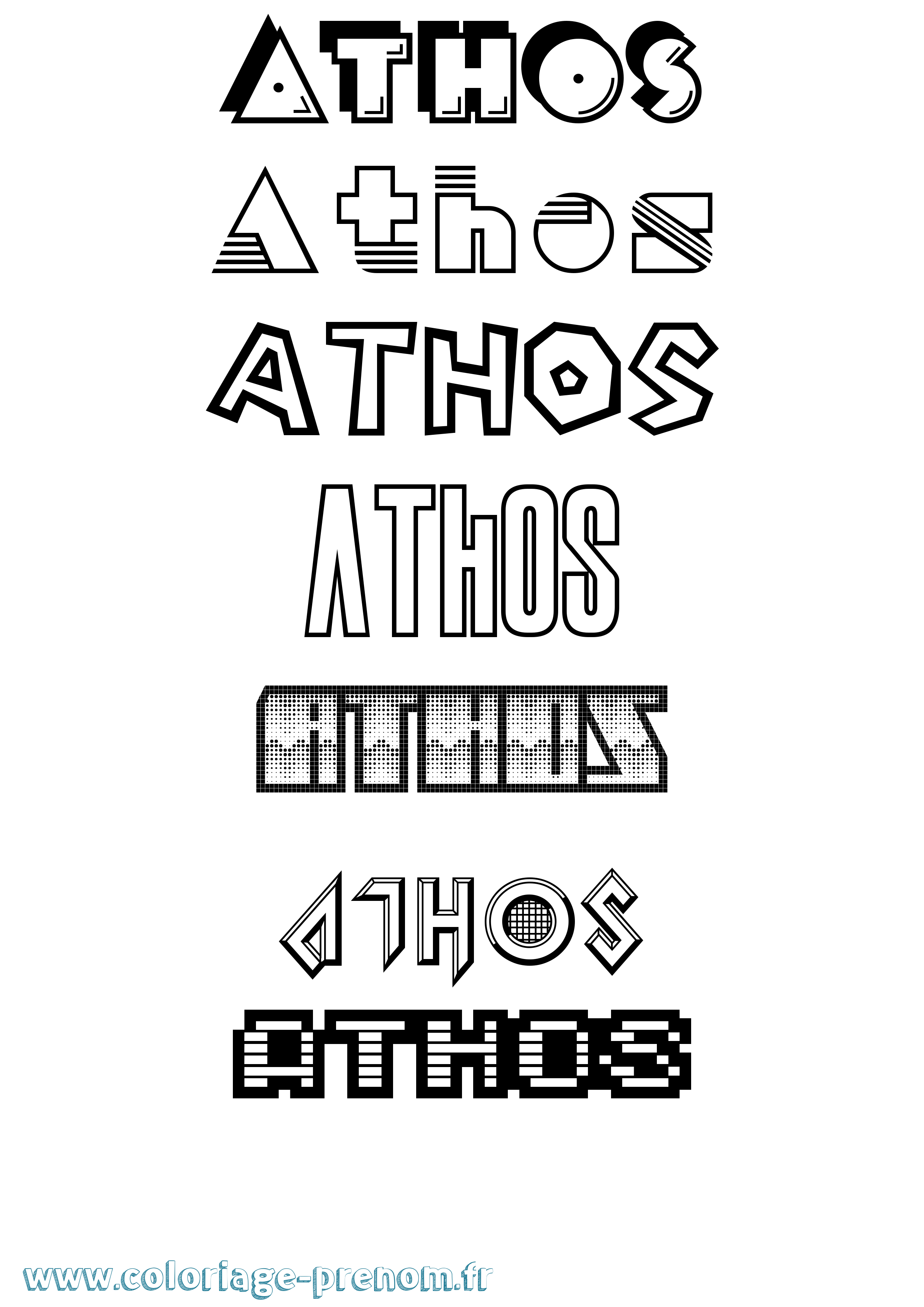 Coloriage prénom Athos Jeux Vidéos