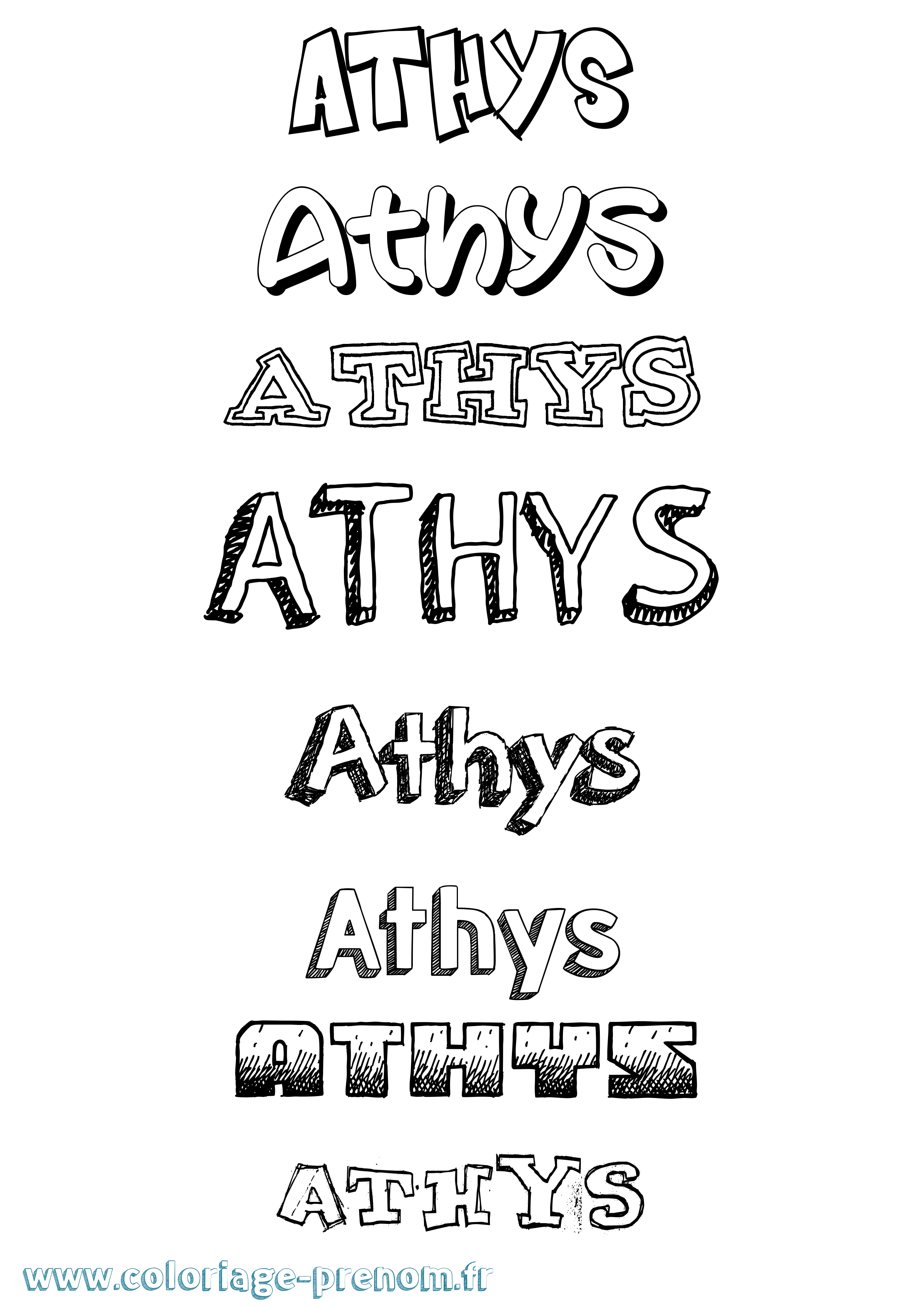 Coloriage prénom Athys Dessiné