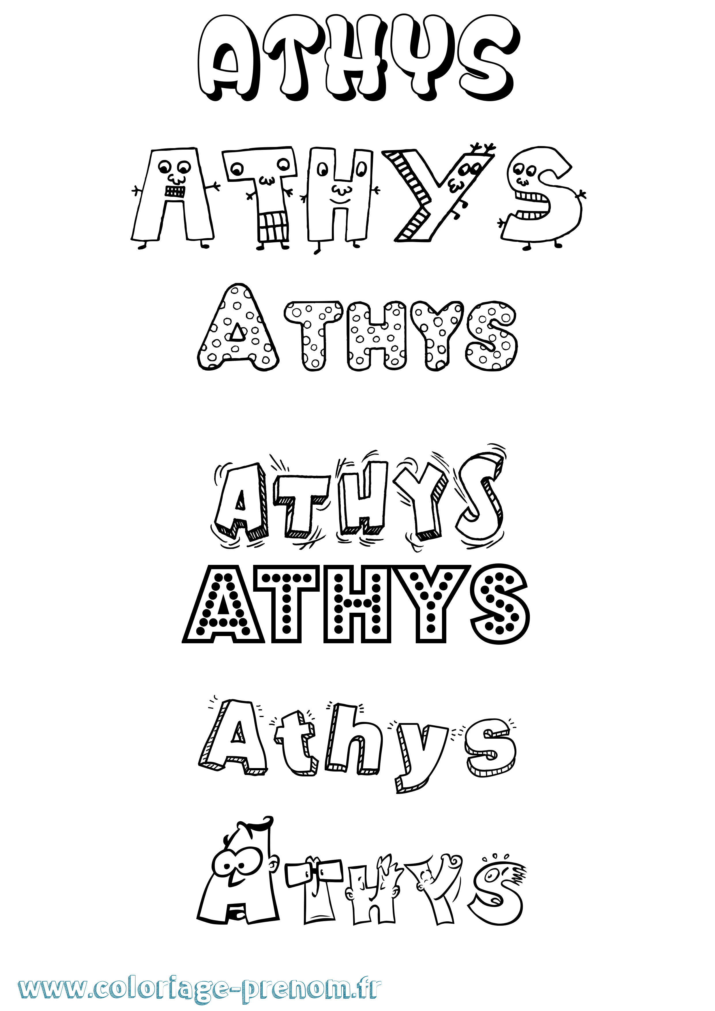 Coloriage prénom Athys Fun