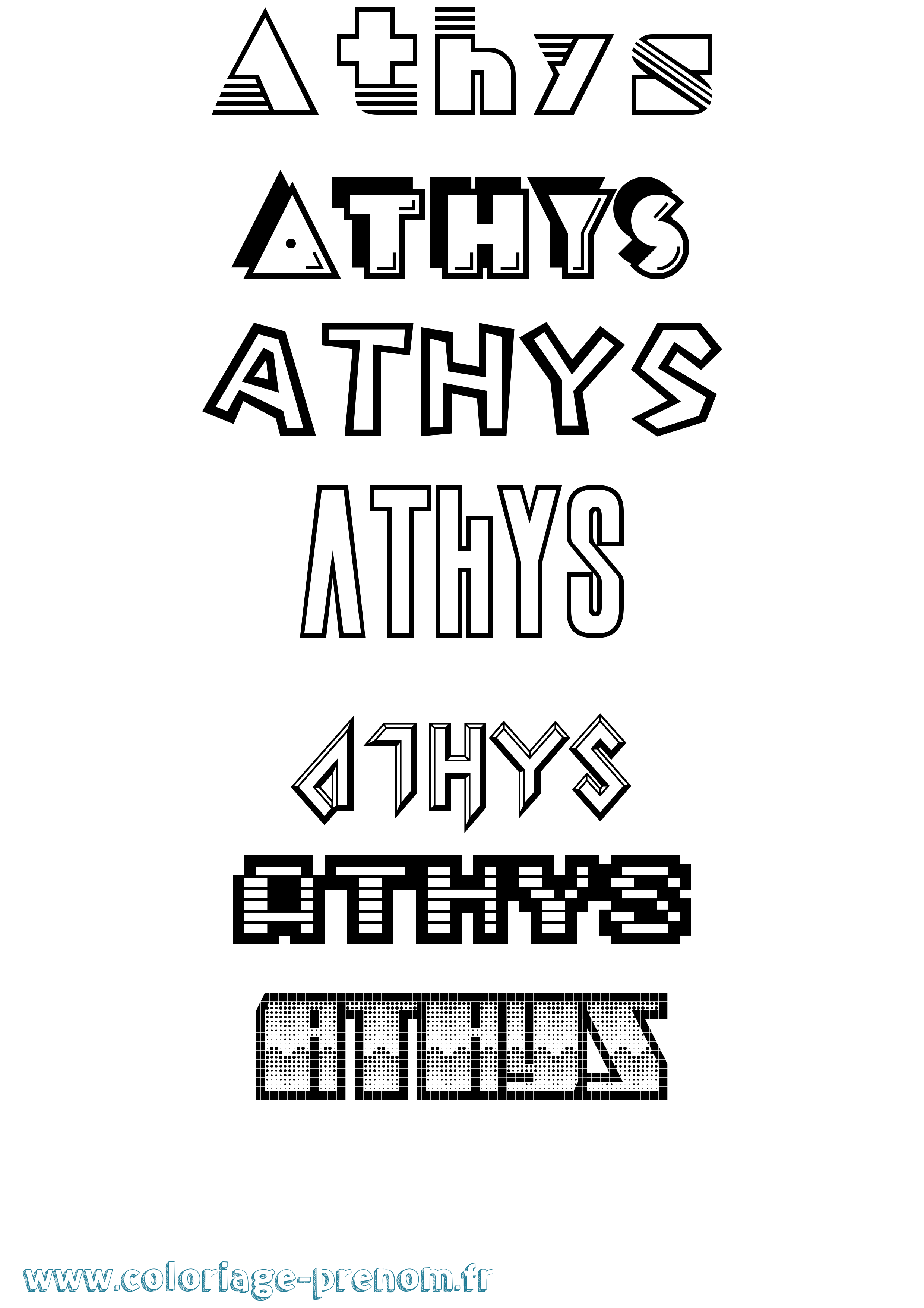 Coloriage prénom Athys Jeux Vidéos