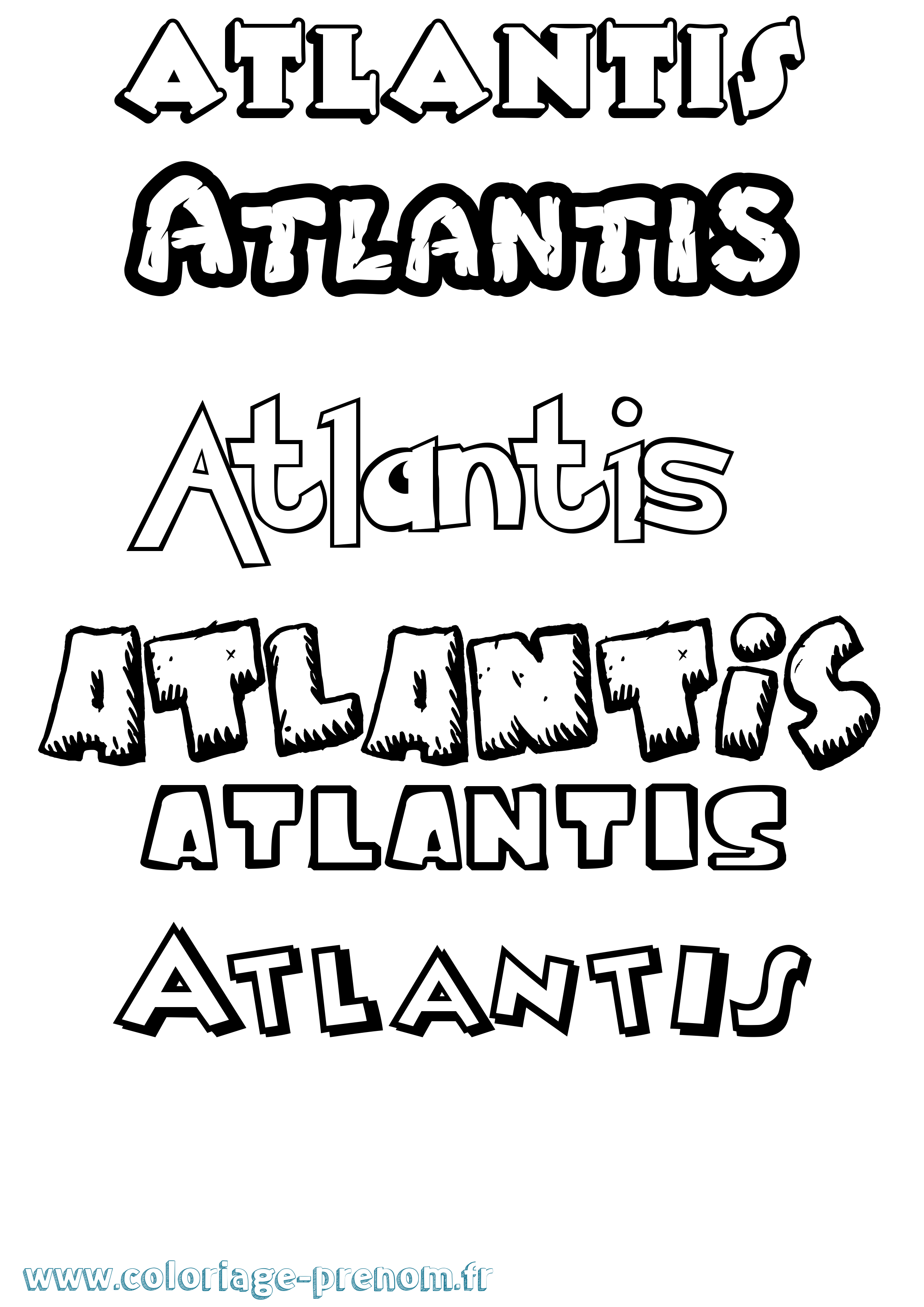 Coloriage prénom Atlantis Dessin Animé