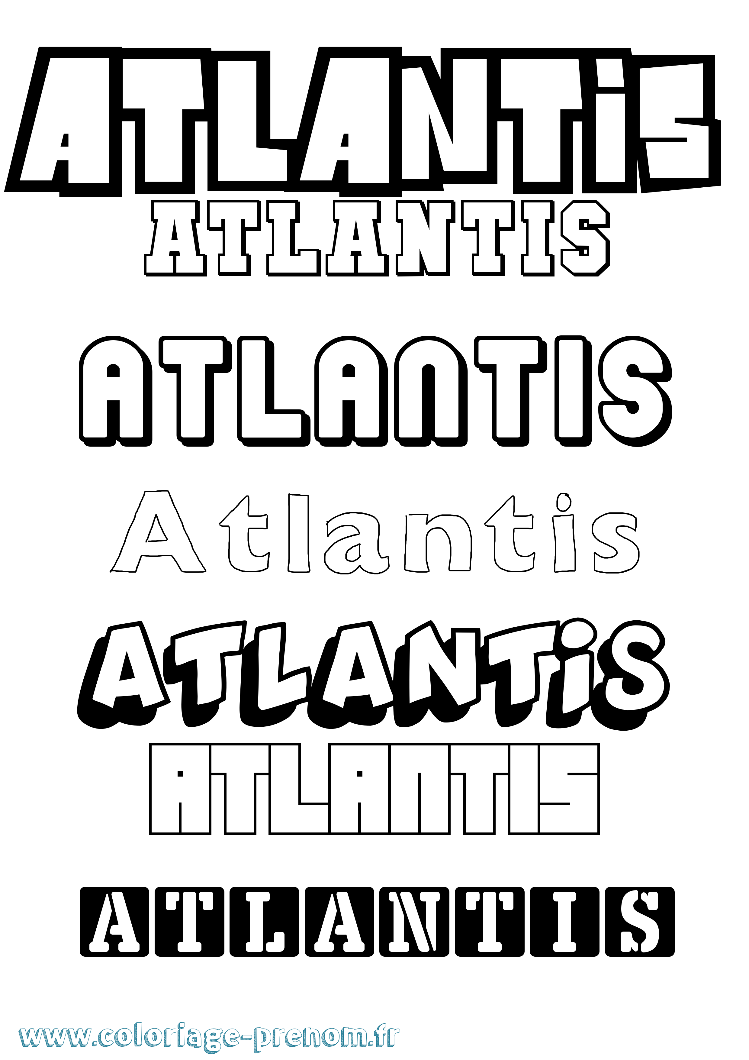 Coloriage prénom Atlantis Simple
