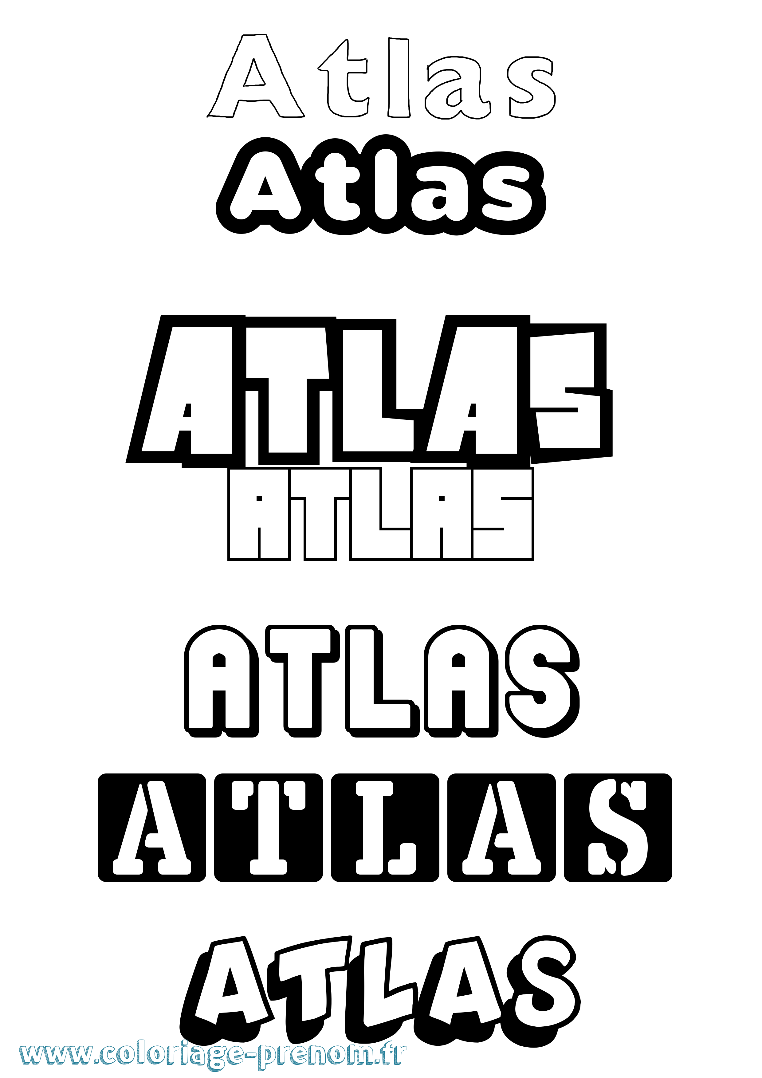 Coloriage prénom Atlas Simple