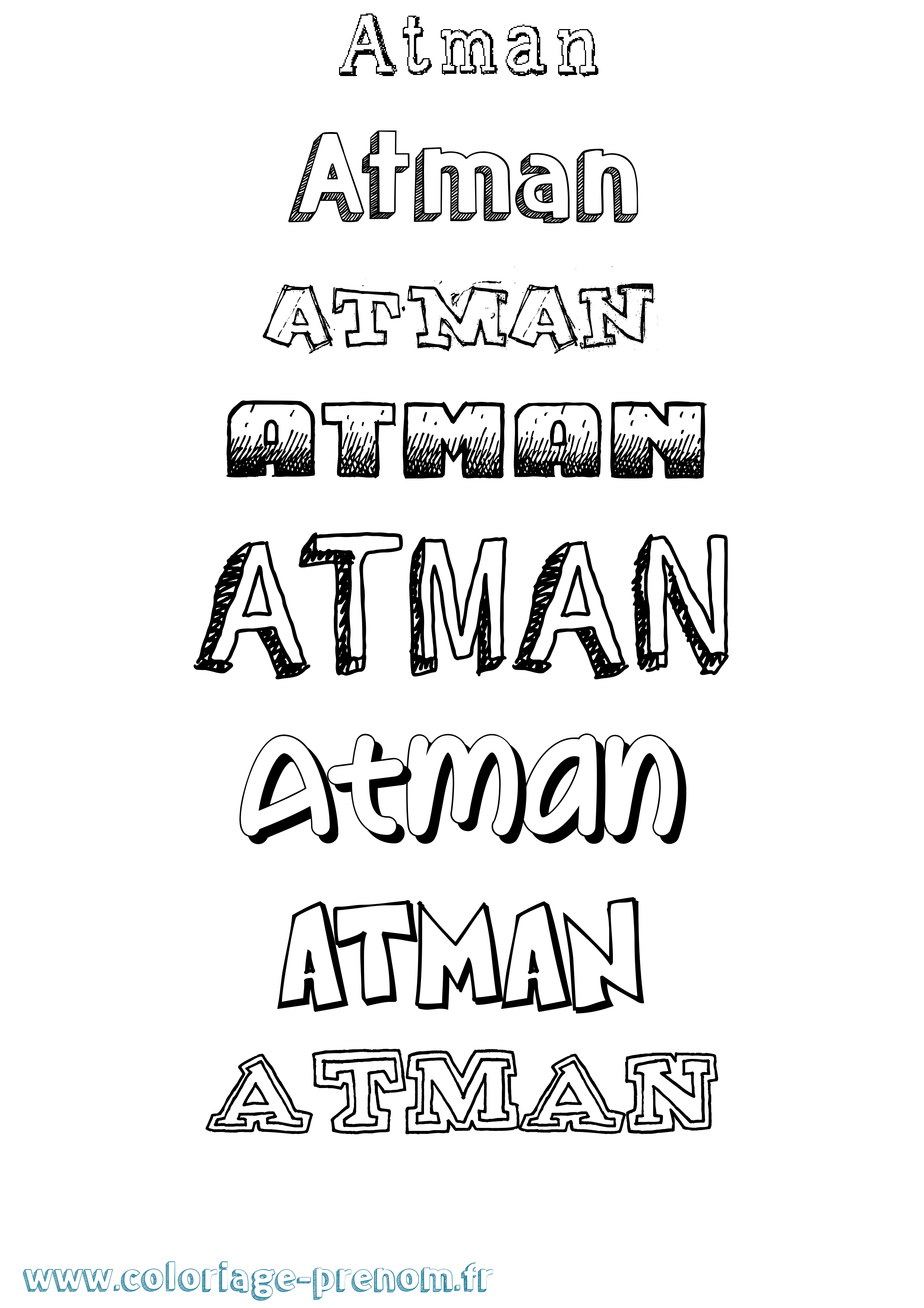Coloriage prénom Atman Dessiné