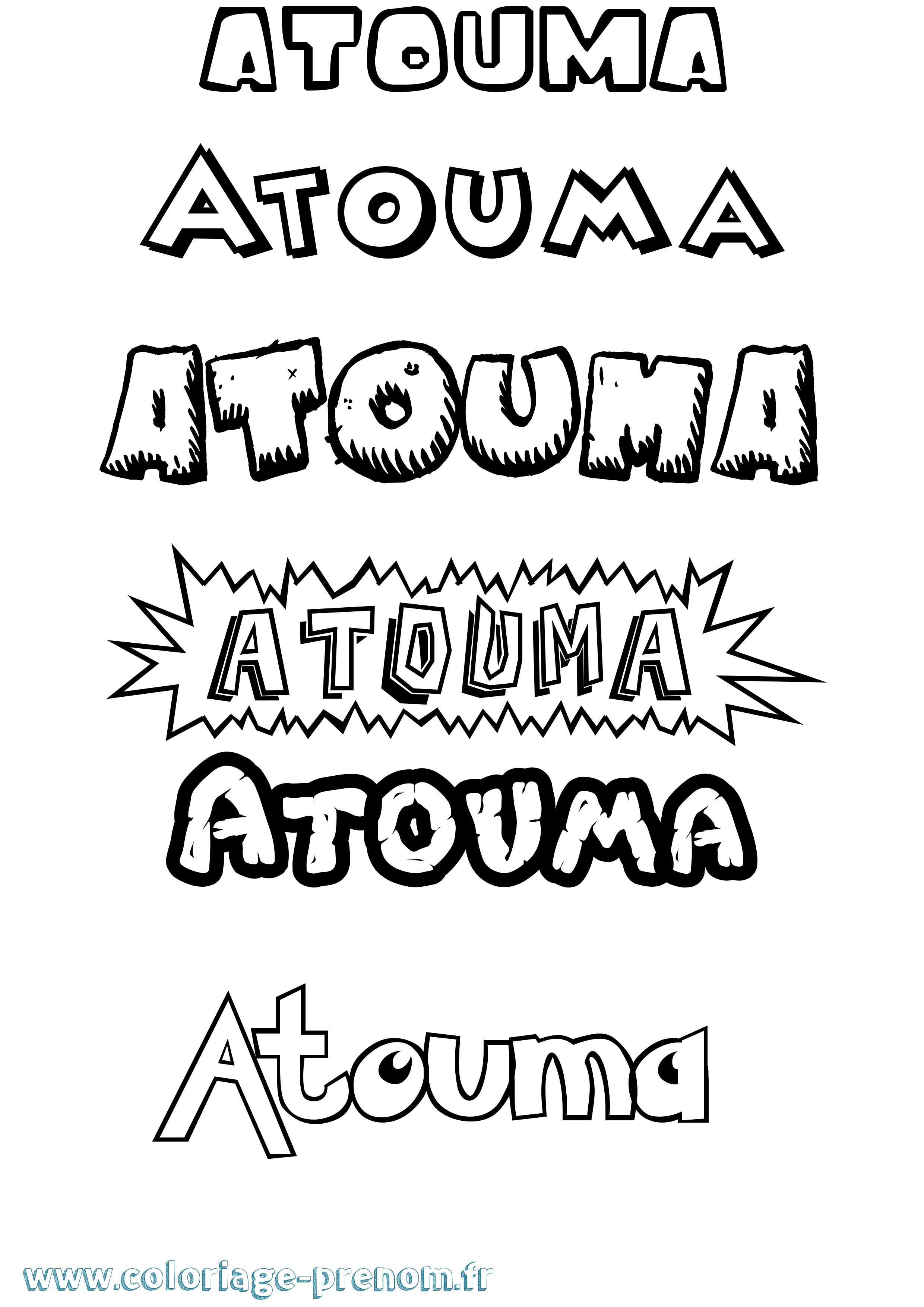 Coloriage prénom Atouma Dessin Animé