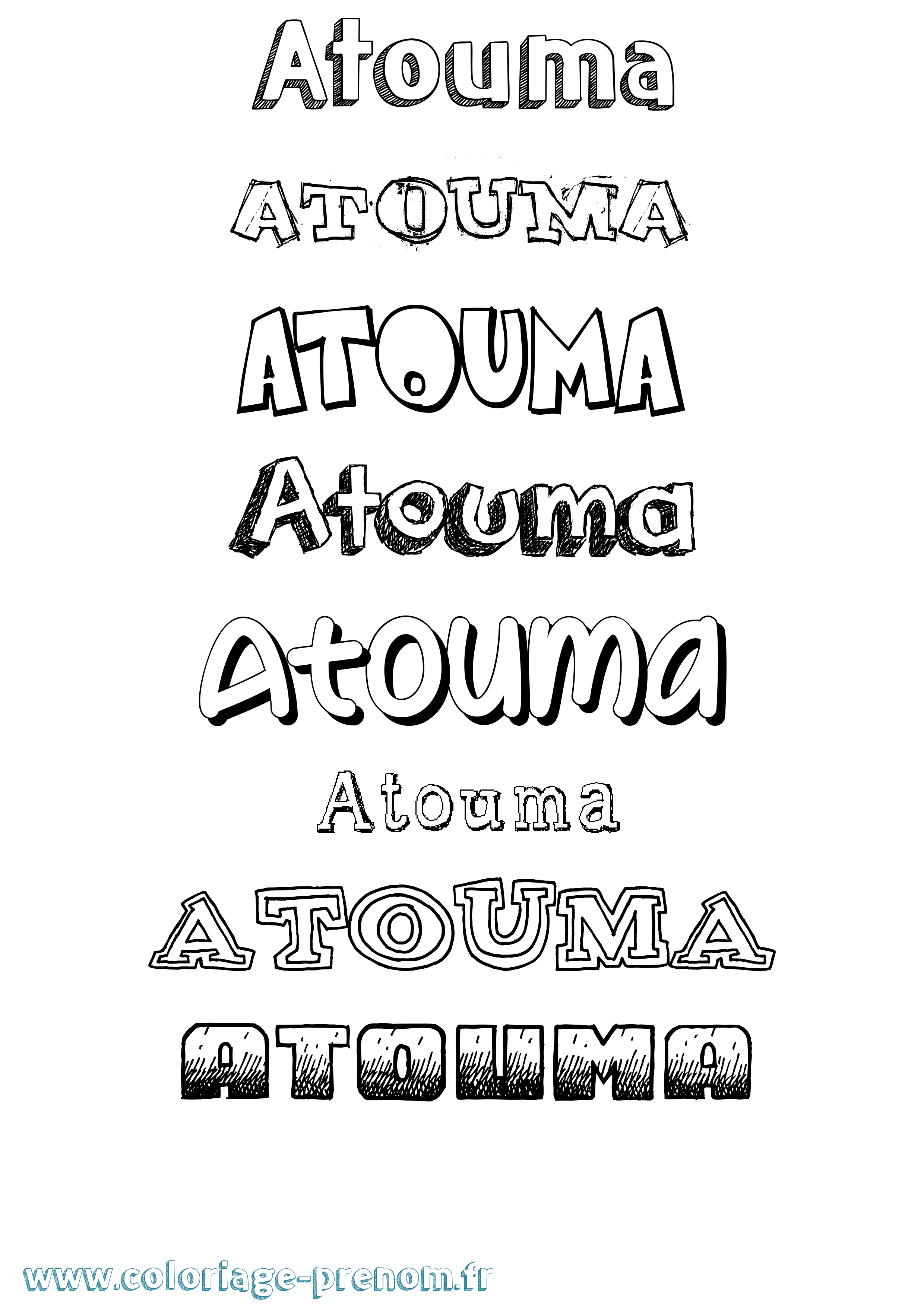 Coloriage prénom Atouma Dessiné