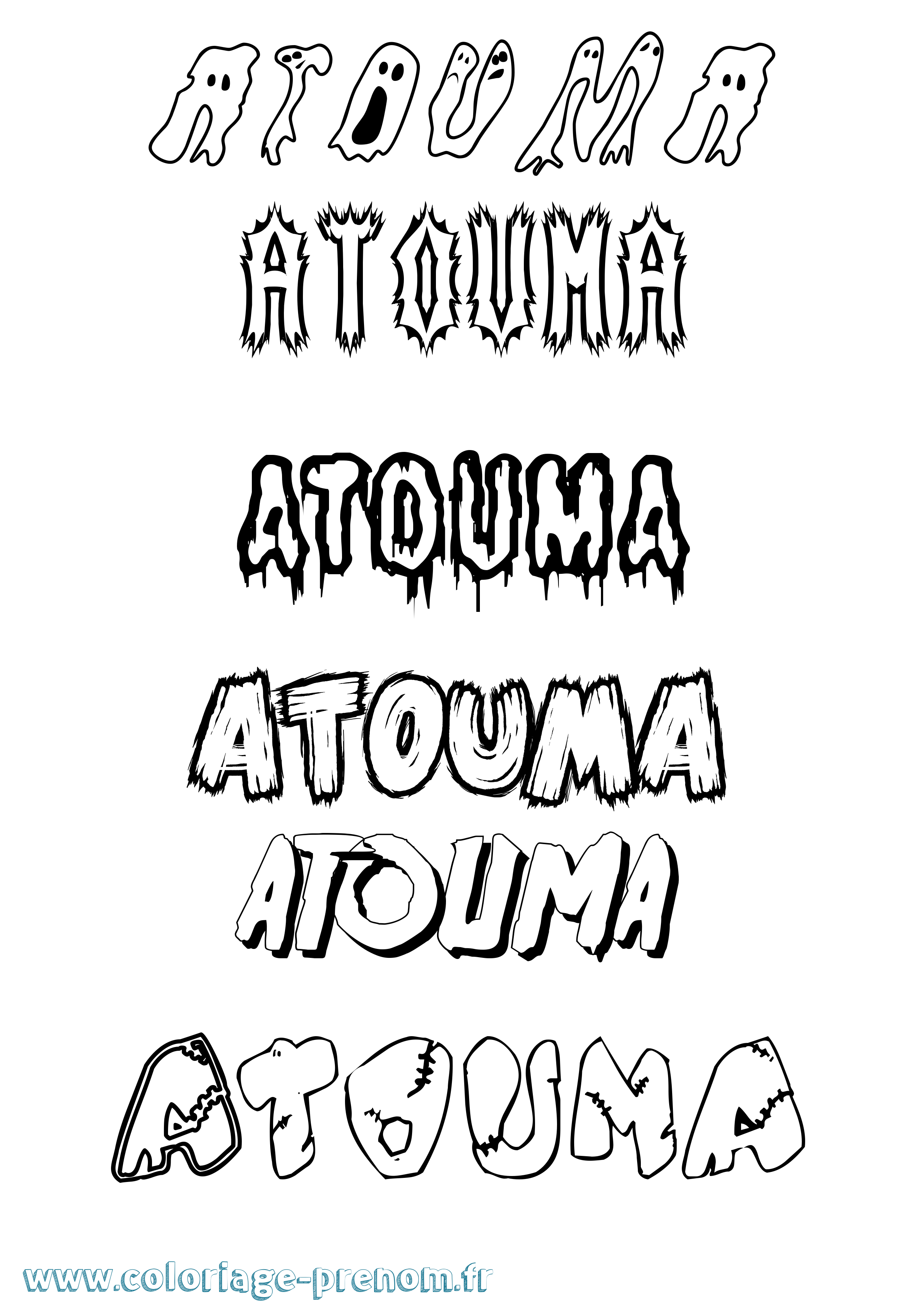 Coloriage prénom Atouma Frisson