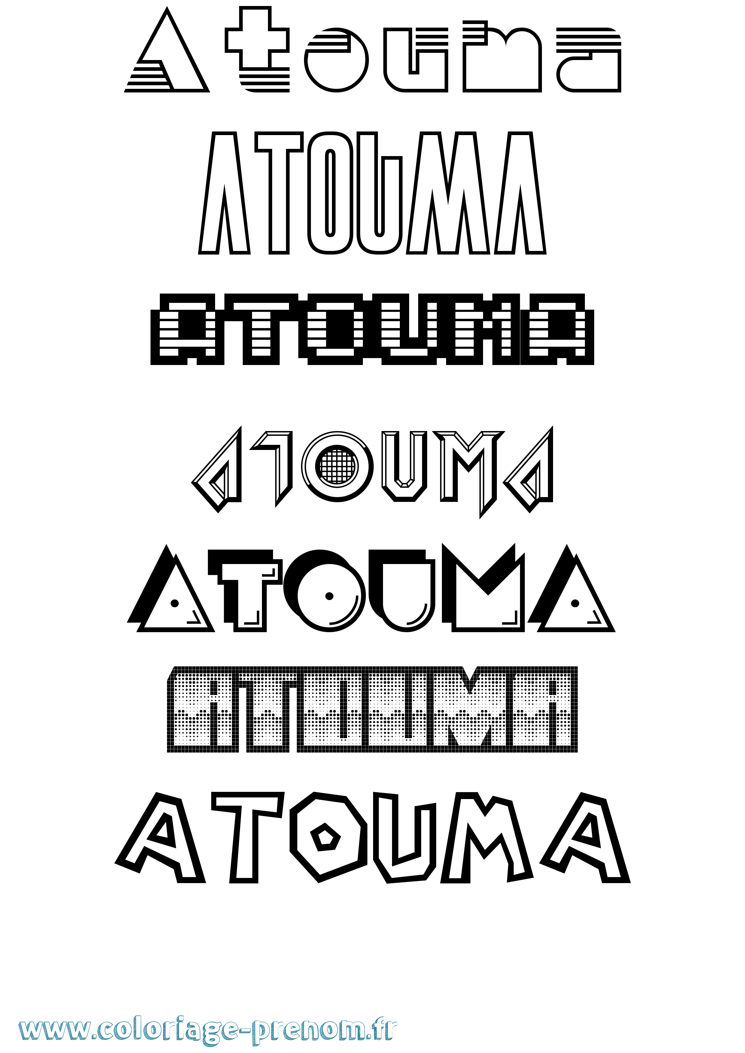 Coloriage prénom Atouma Jeux Vidéos