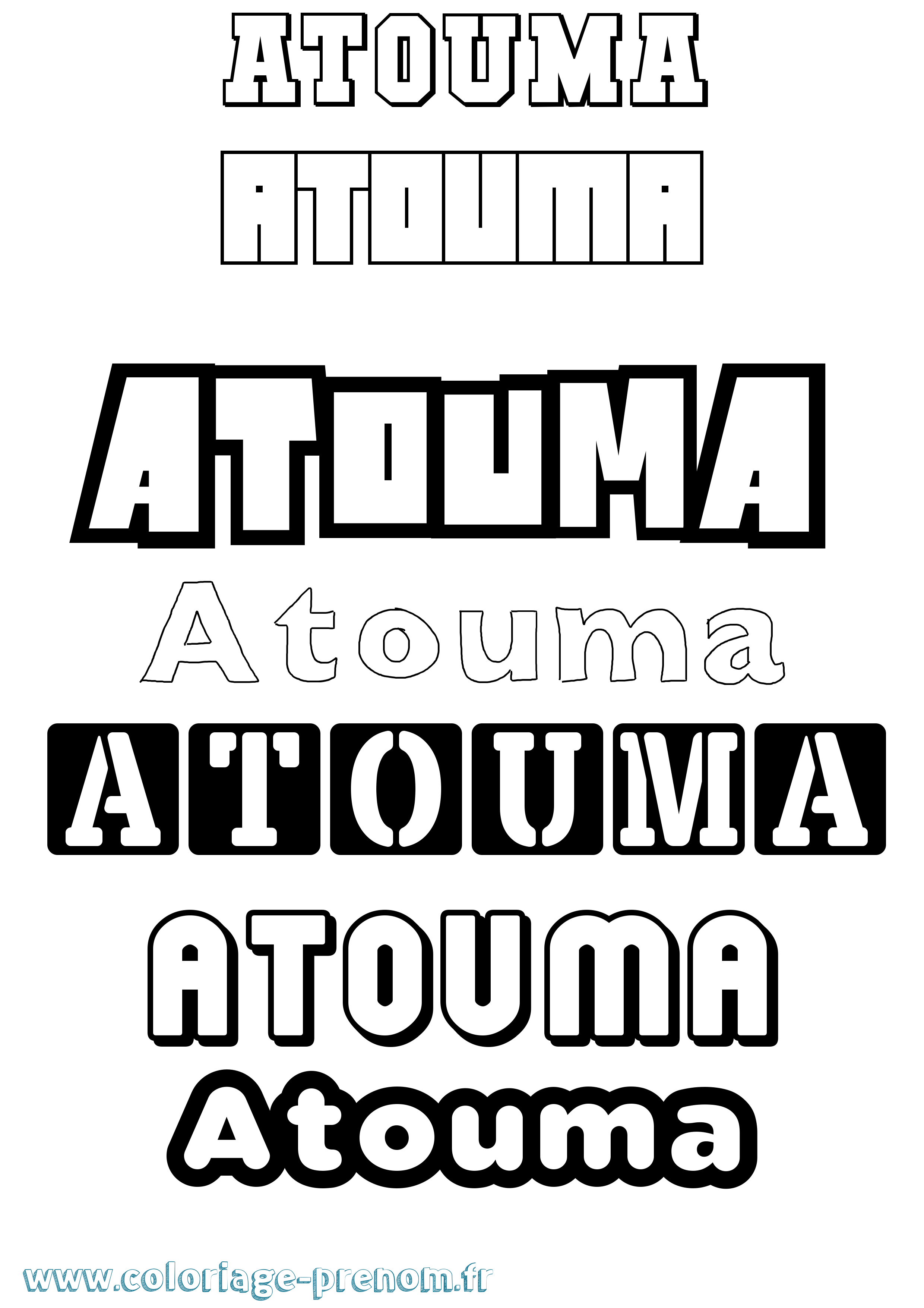 Coloriage prénom Atouma Simple