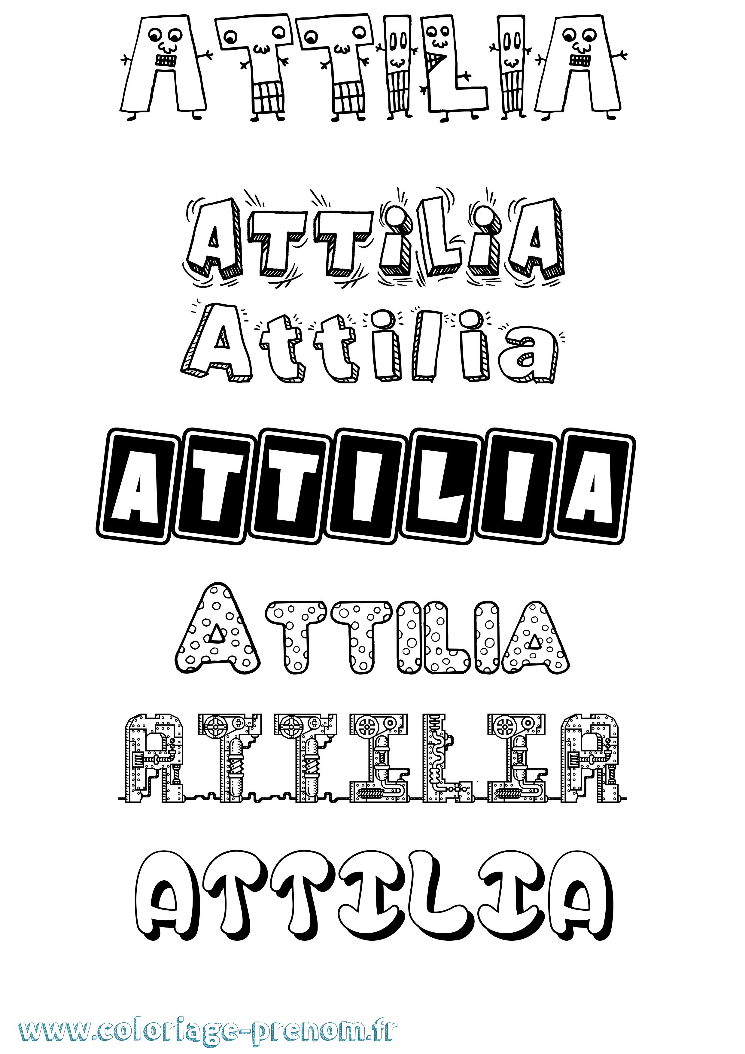 Coloriage Attilia Fun Coloriage prénom Attilia Fun