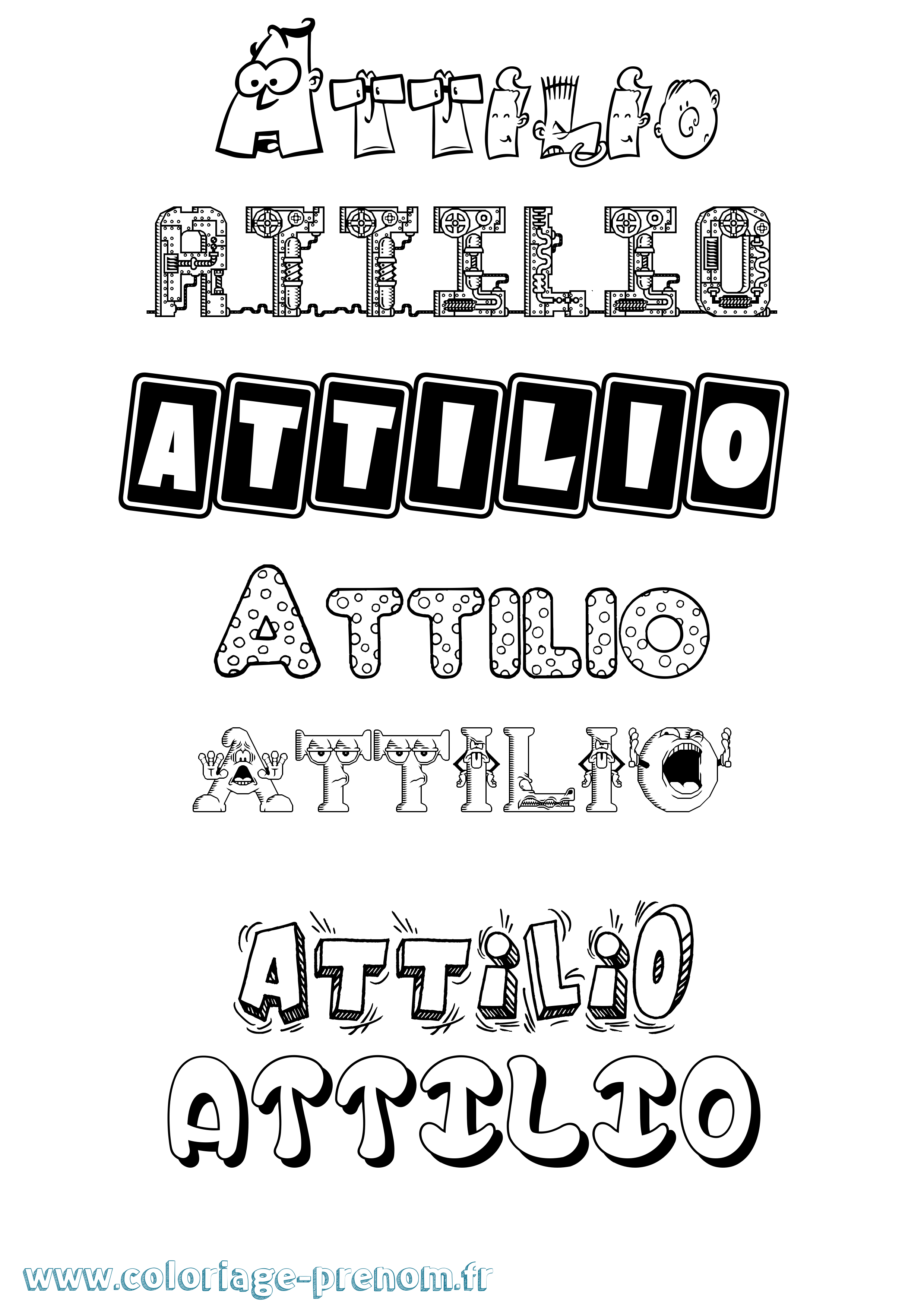 Coloriage prénom Attilio Fun