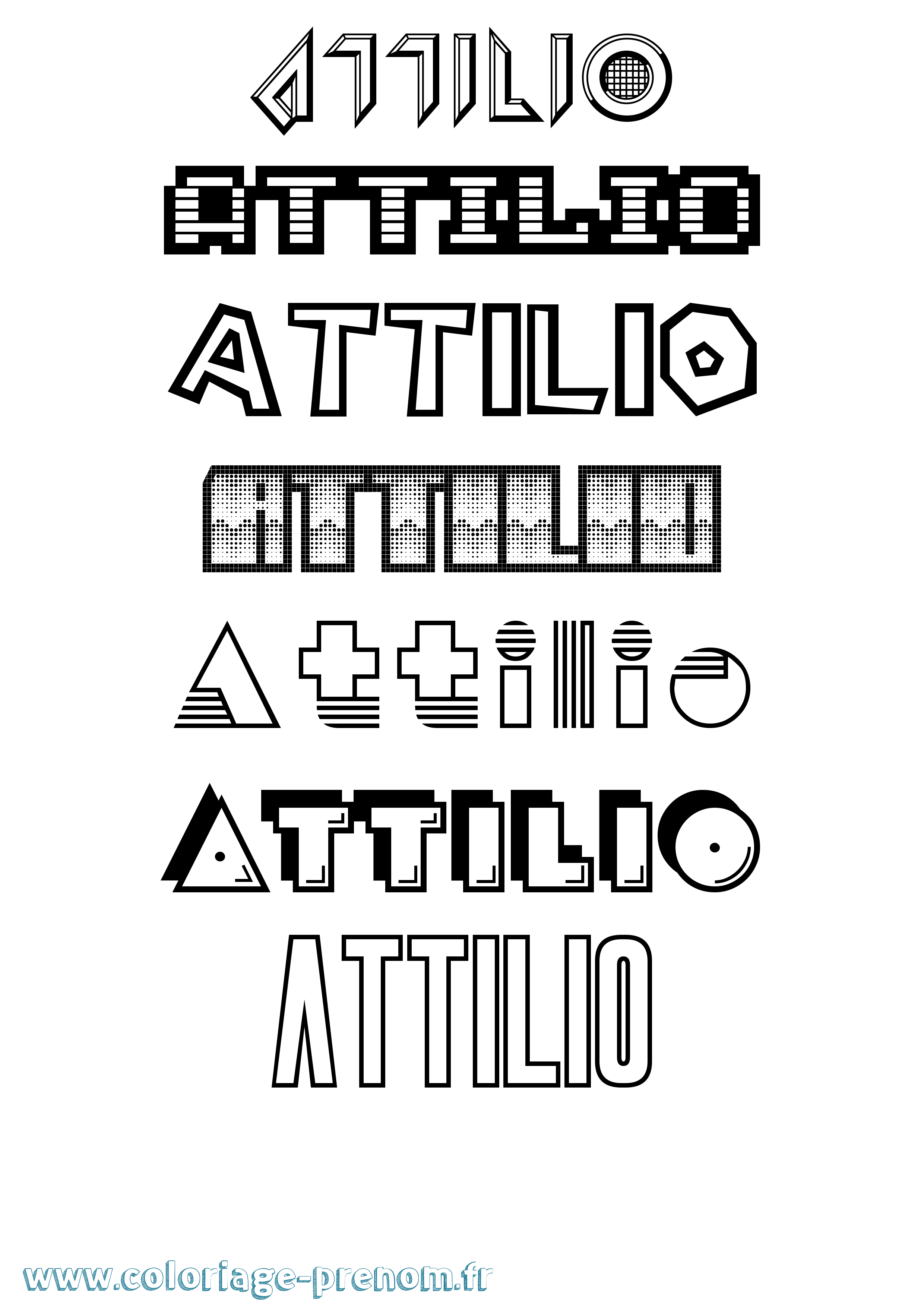 Coloriage prénom Attilio Jeux Vidéos