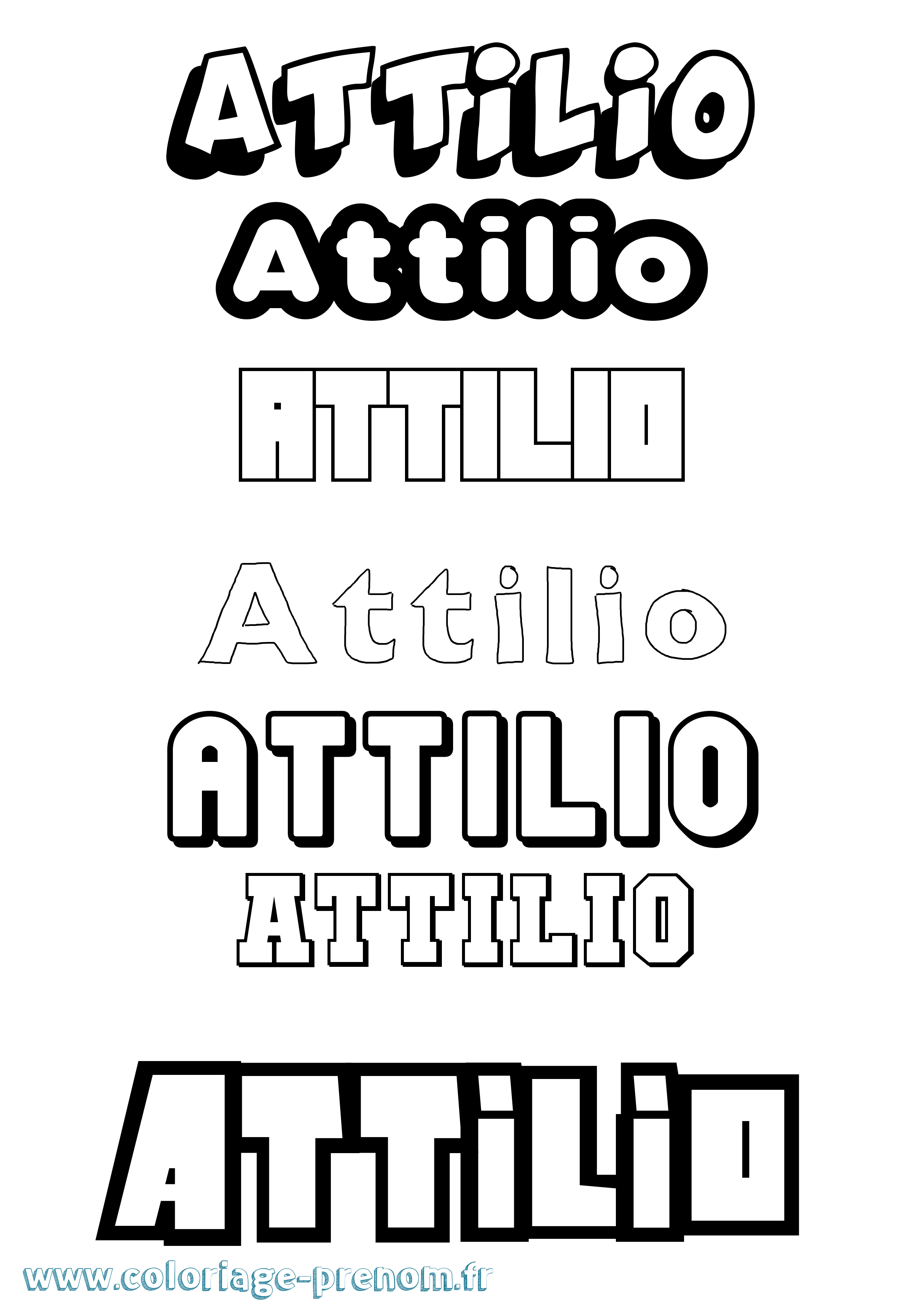 Coloriage prénom Attilio Simple