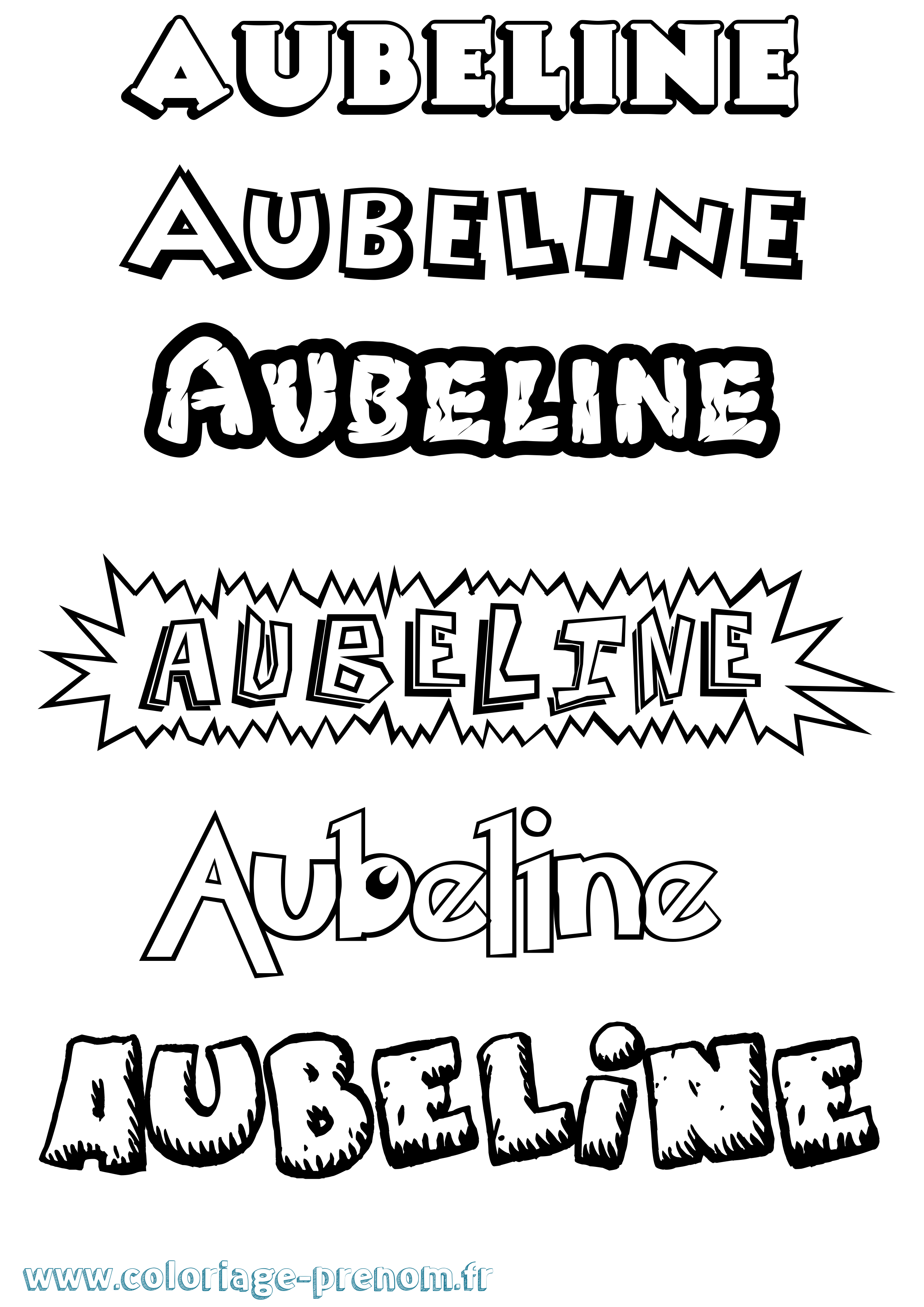 Coloriage prénom Aubeline Dessin Animé