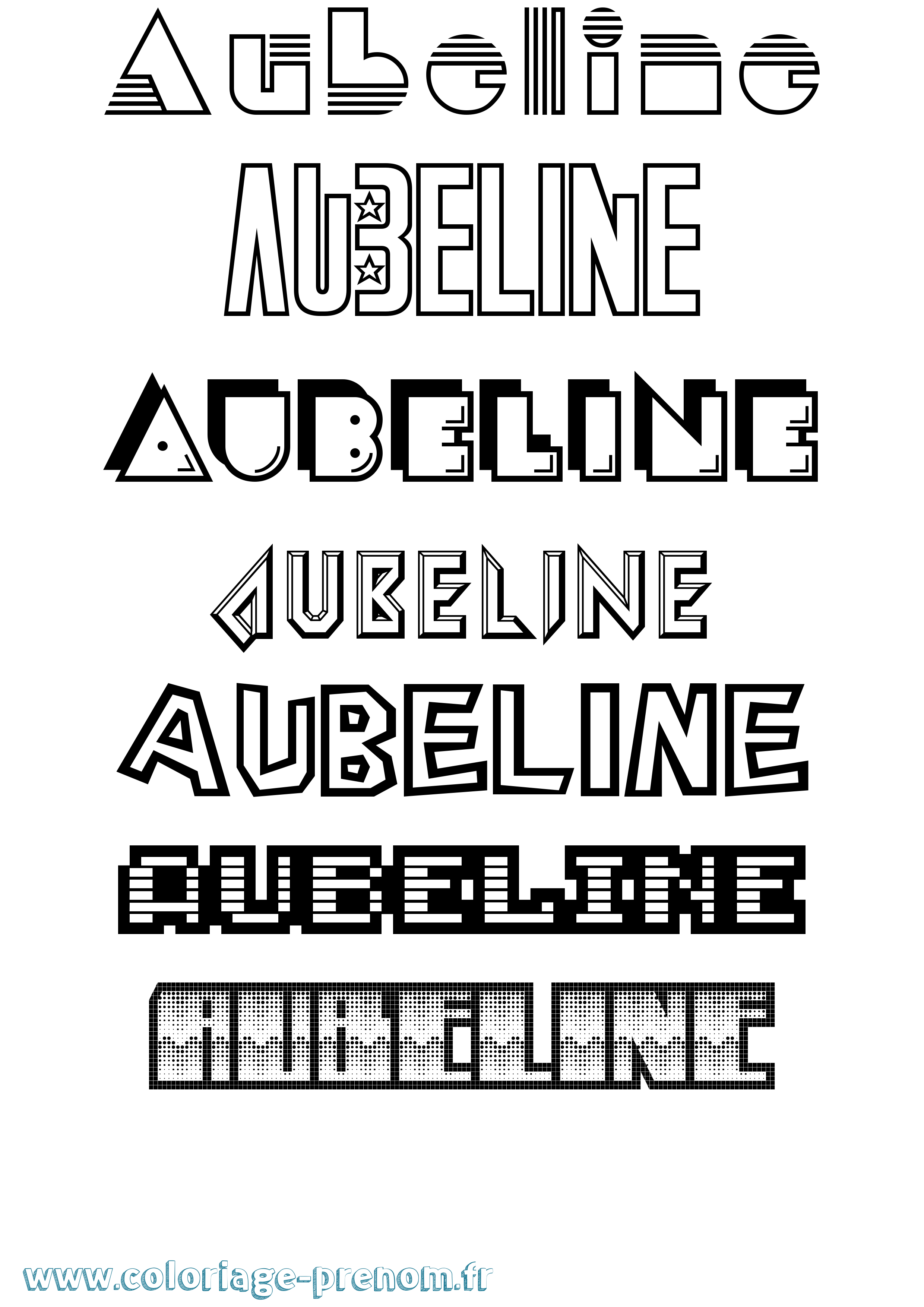 Coloriage prénom Aubeline Jeux Vidéos