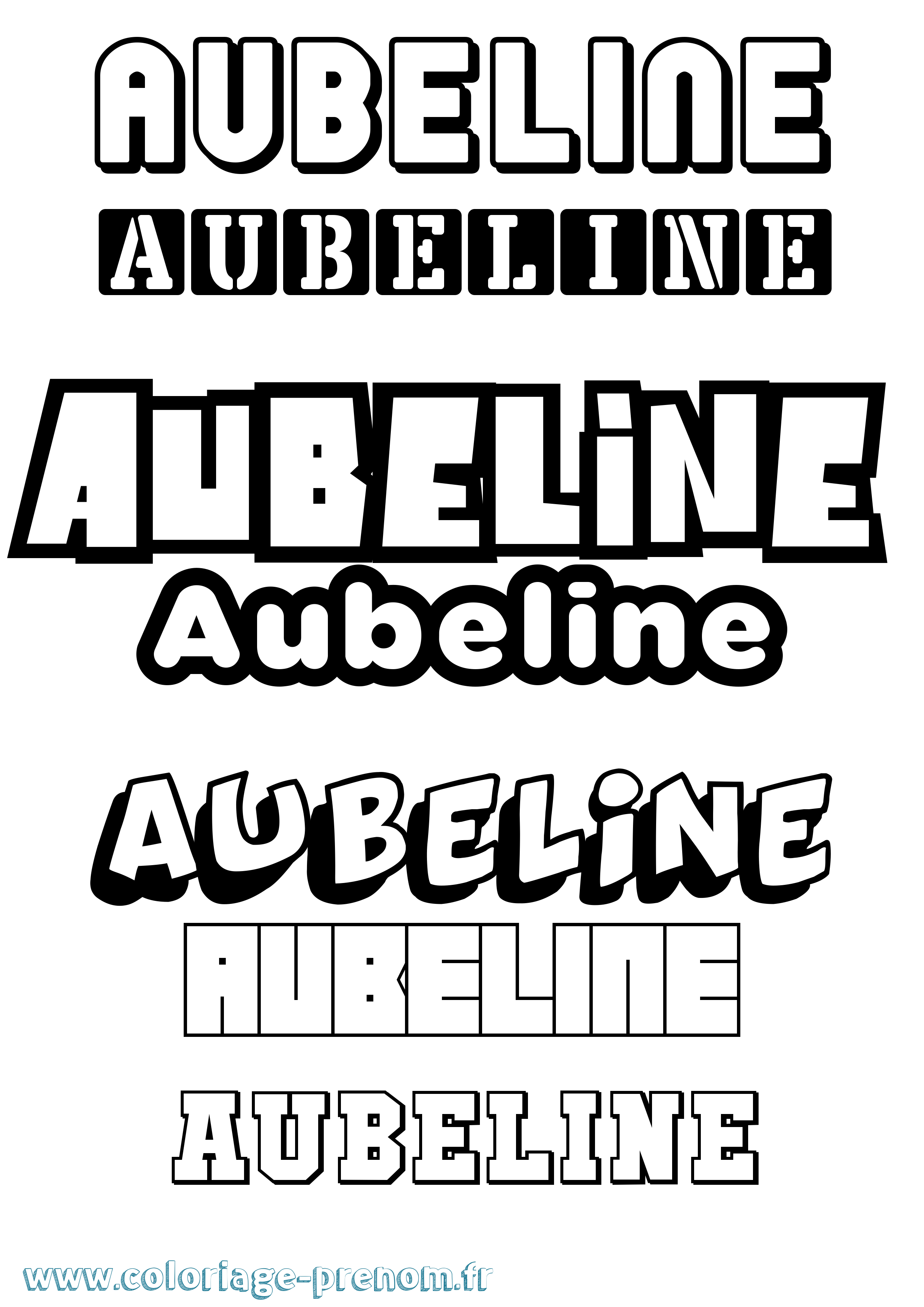 Coloriage prénom Aubeline Simple