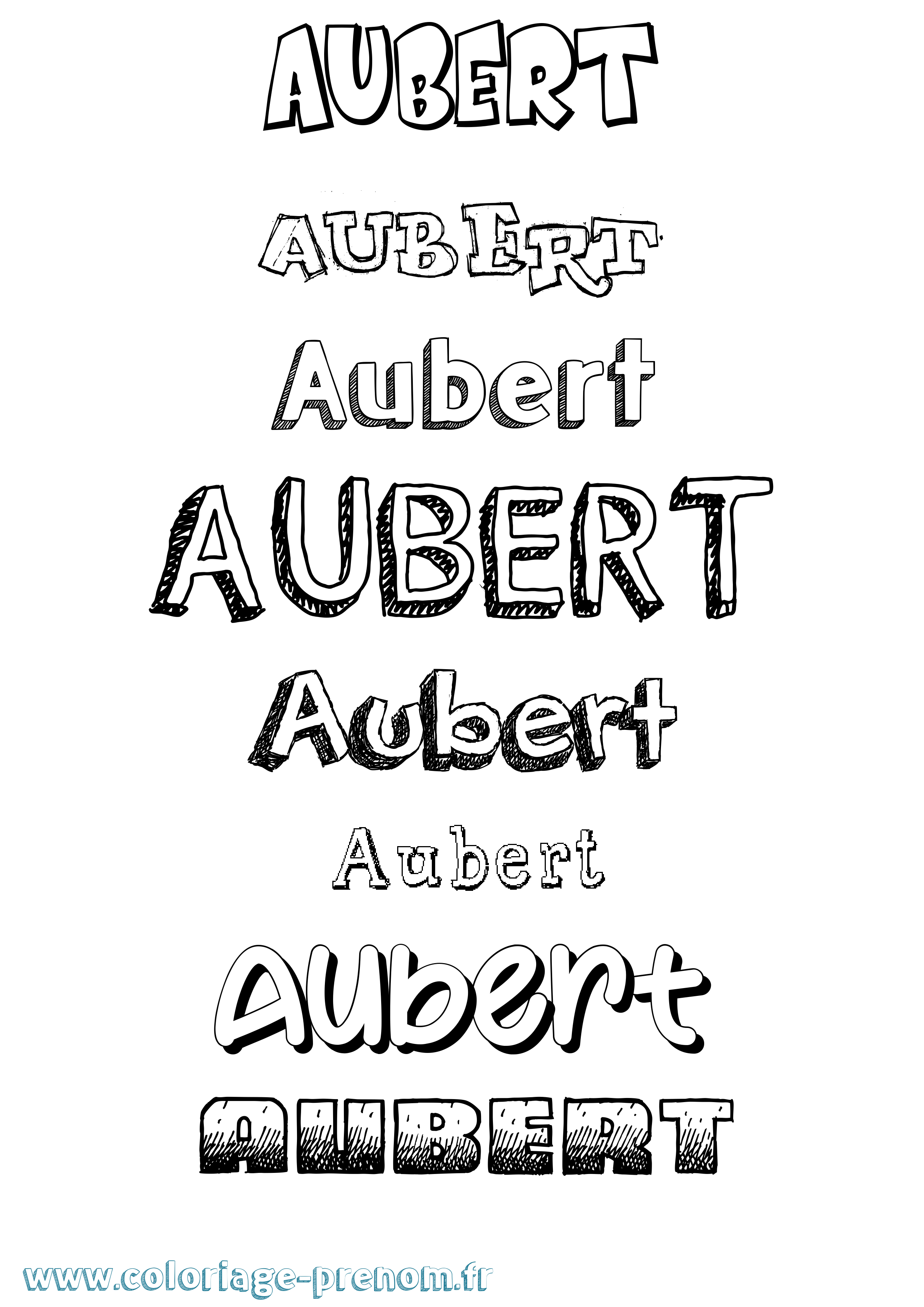 Coloriage prénom Aubert Dessiné