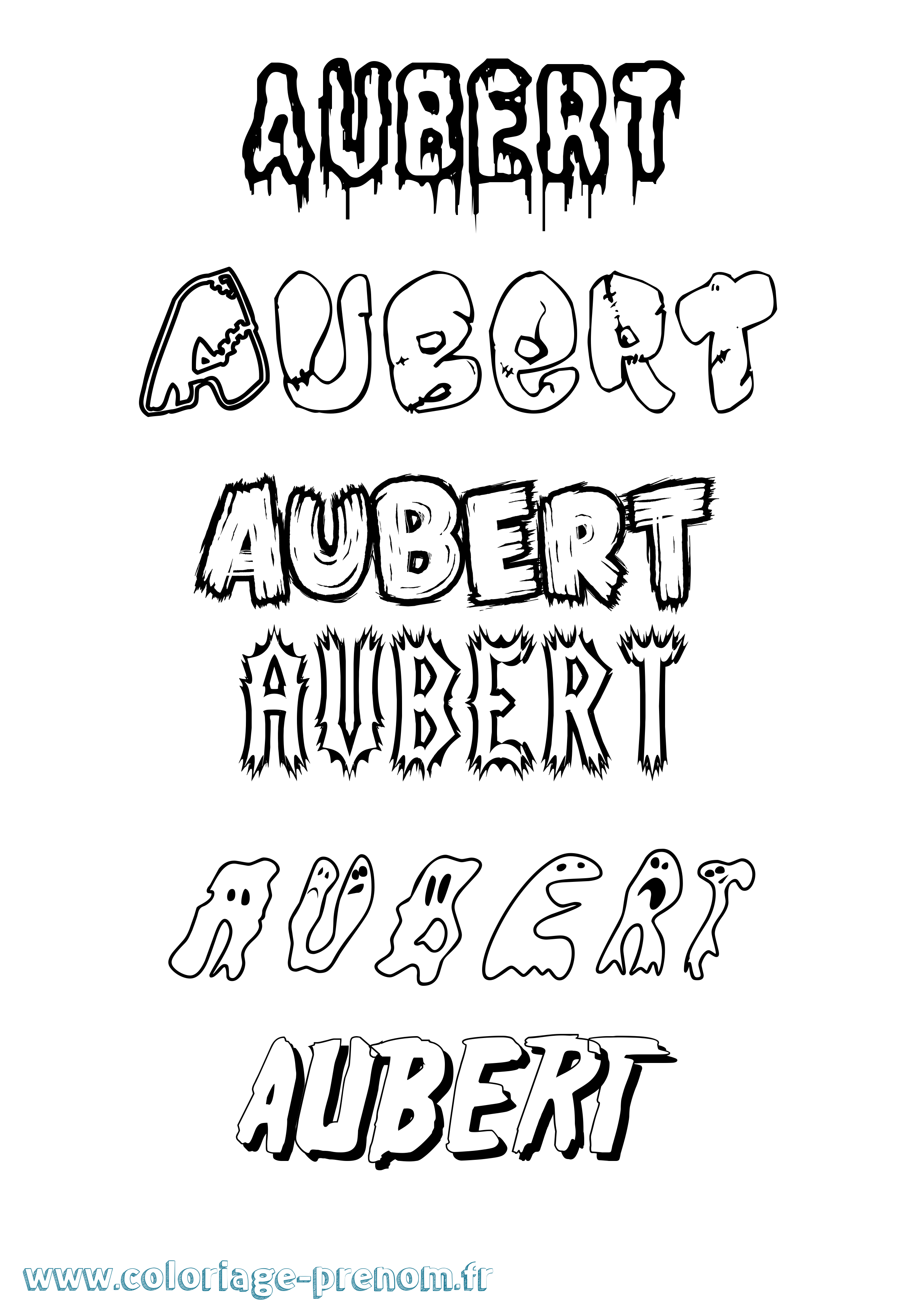 Coloriage prénom Aubert Frisson