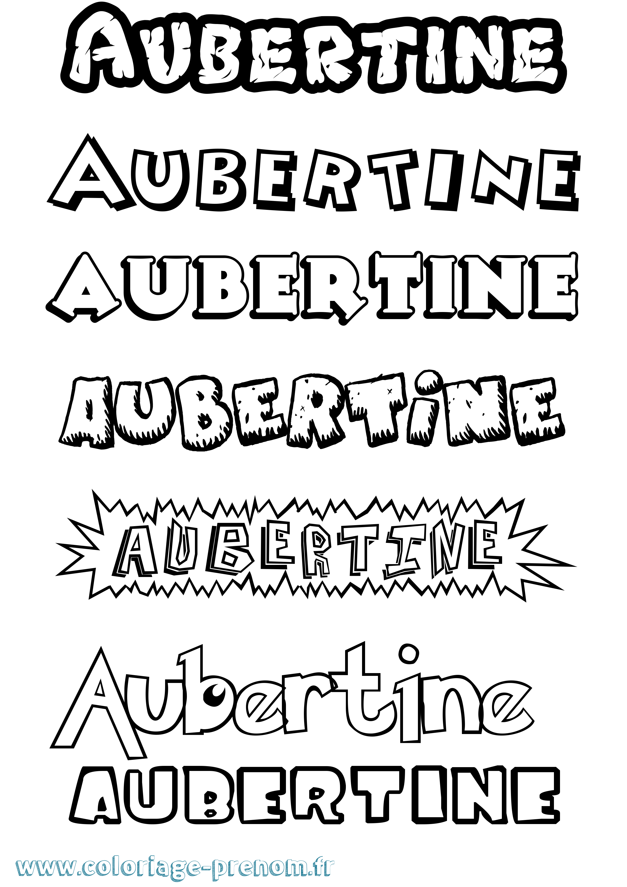 Coloriage prénom Aubertine Dessin Animé