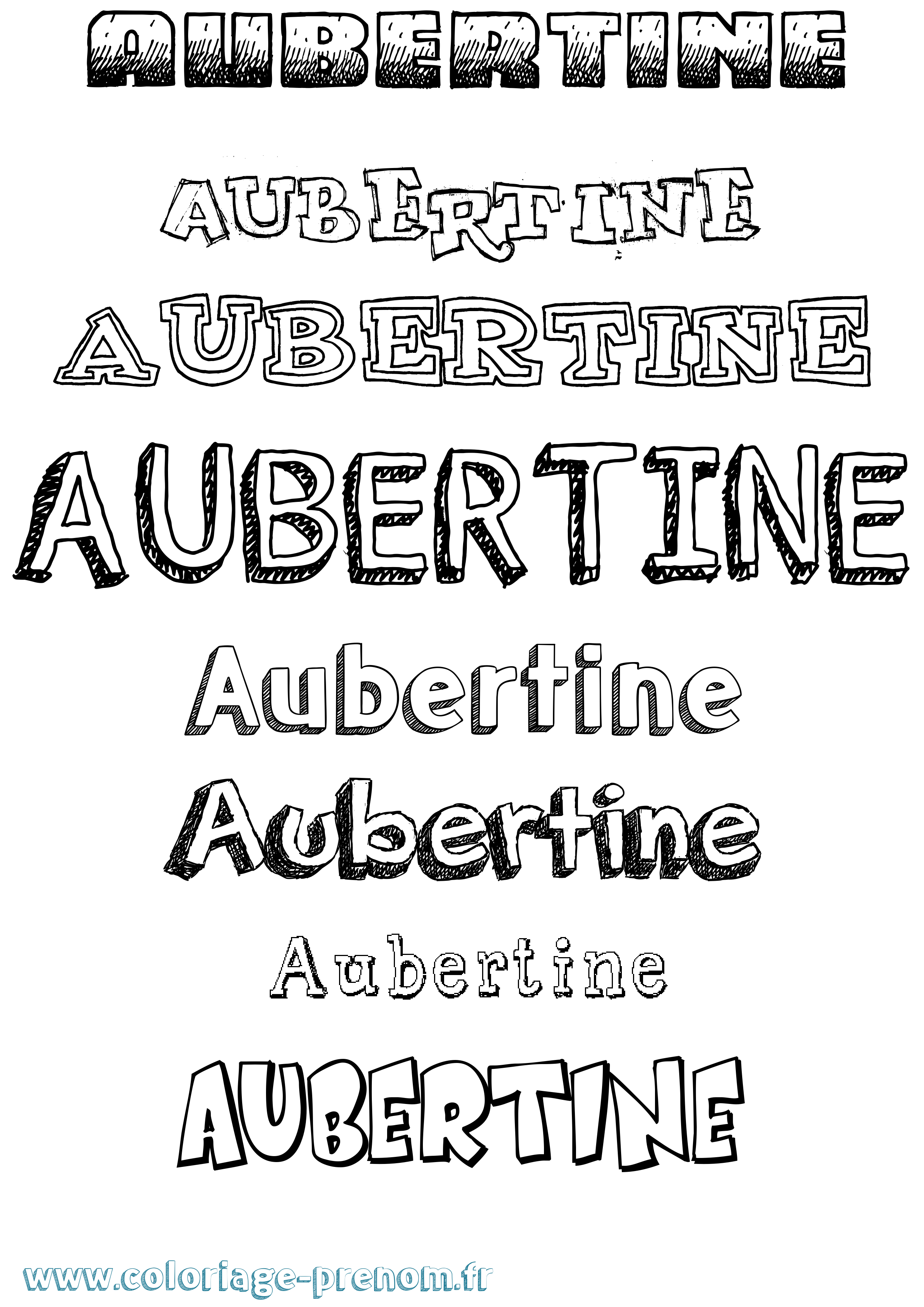 Coloriage prénom Aubertine Dessiné