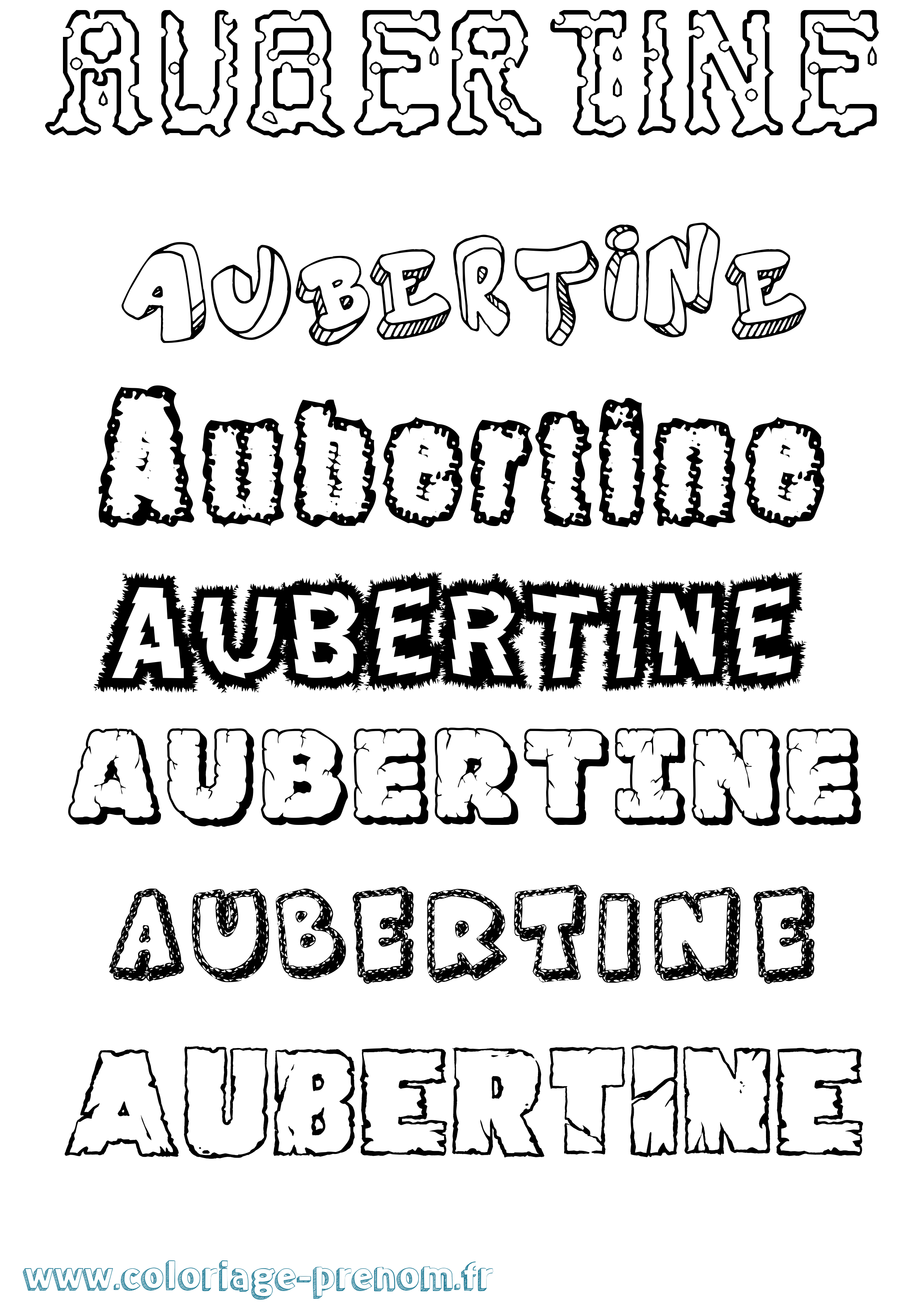Coloriage prénom Aubertine Destructuré