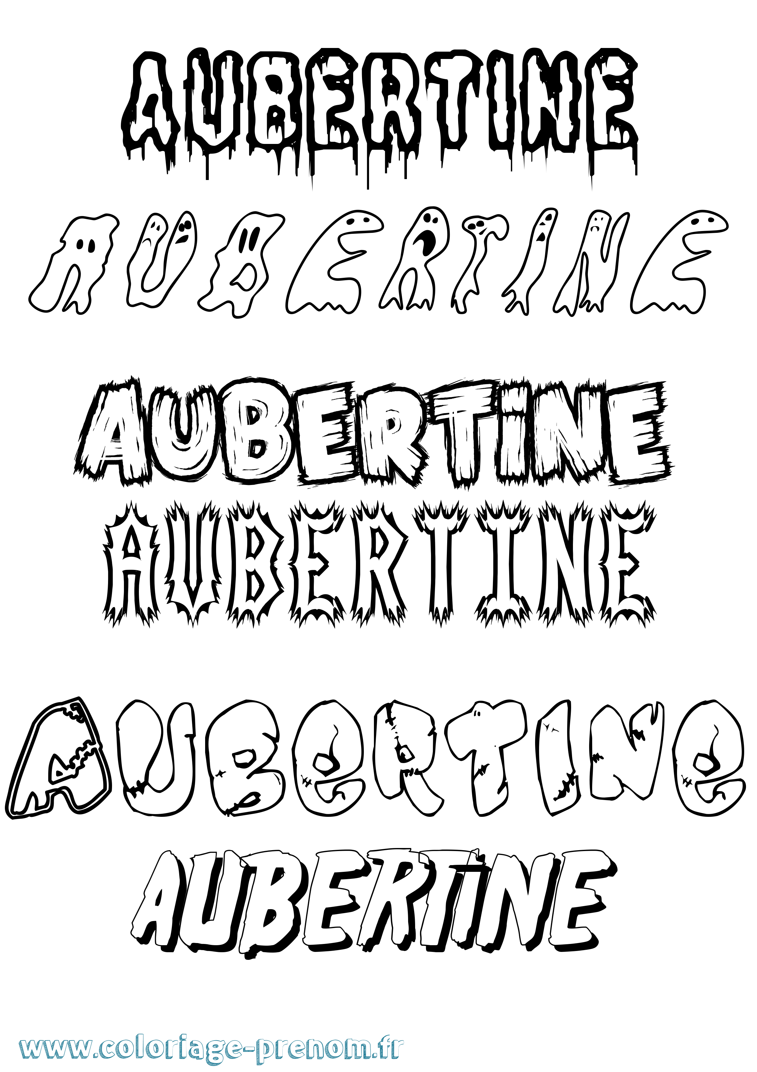 Coloriage prénom Aubertine Frisson