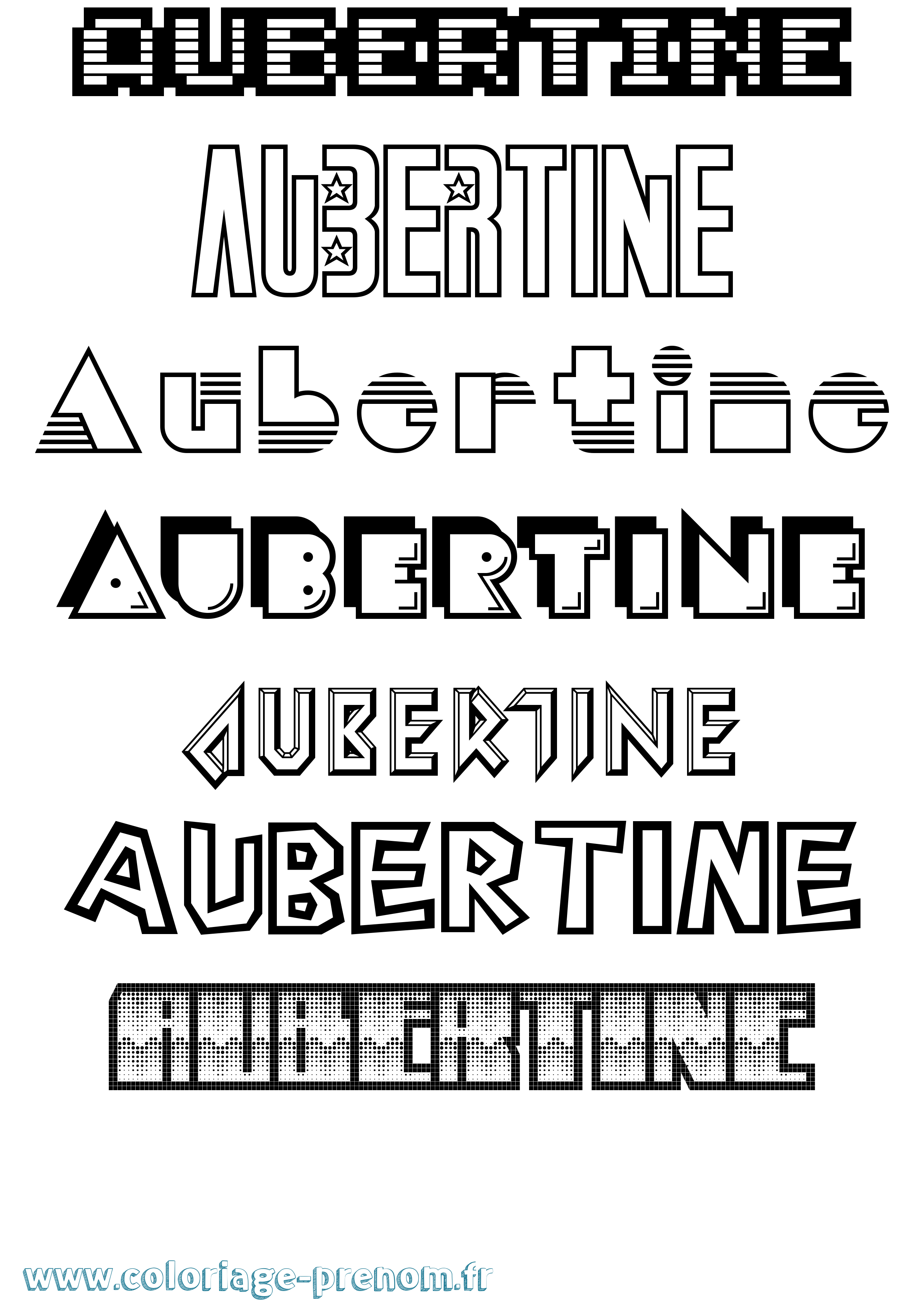 Coloriage prénom Aubertine Jeux Vidéos