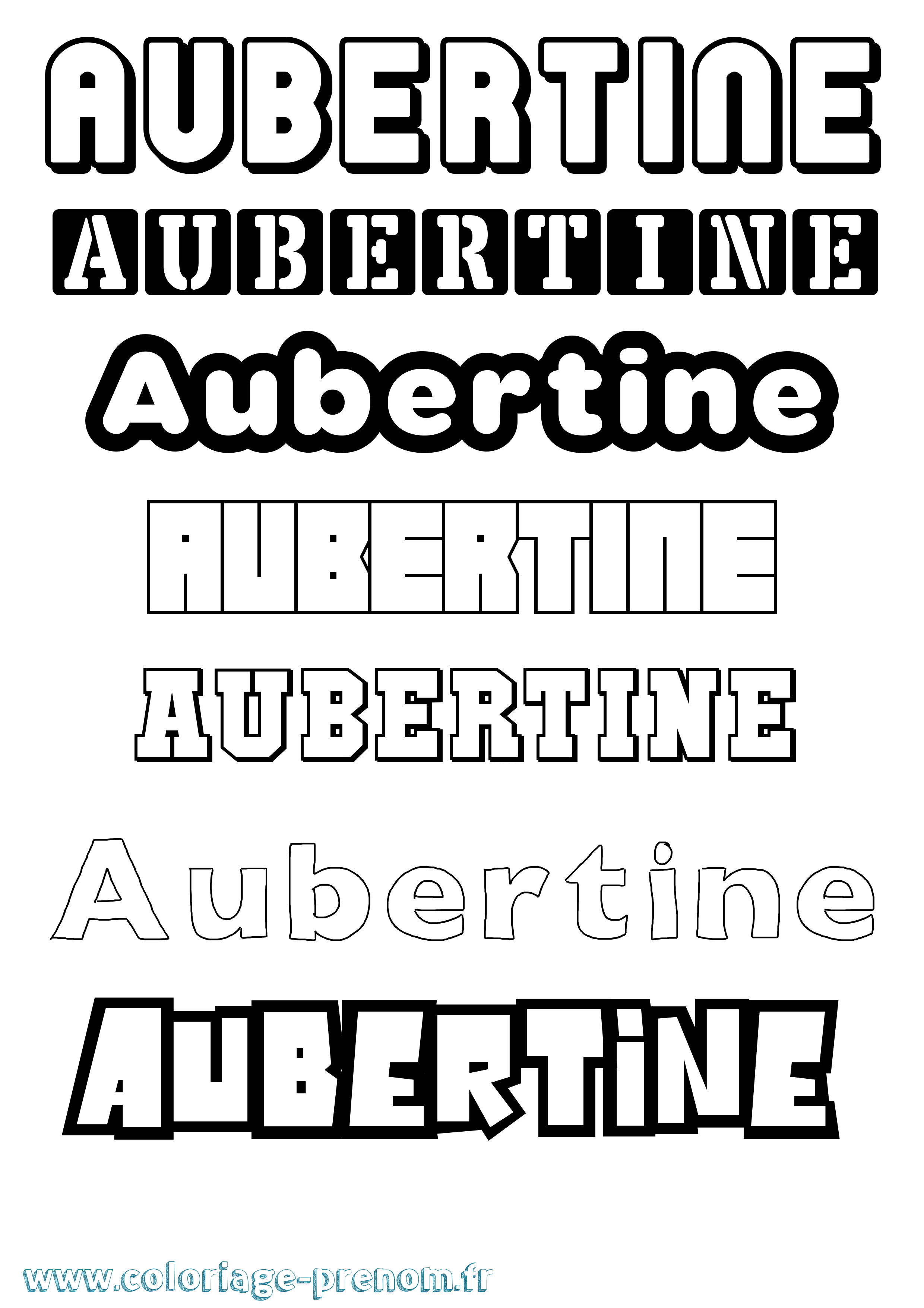 Coloriage prénom Aubertine Simple