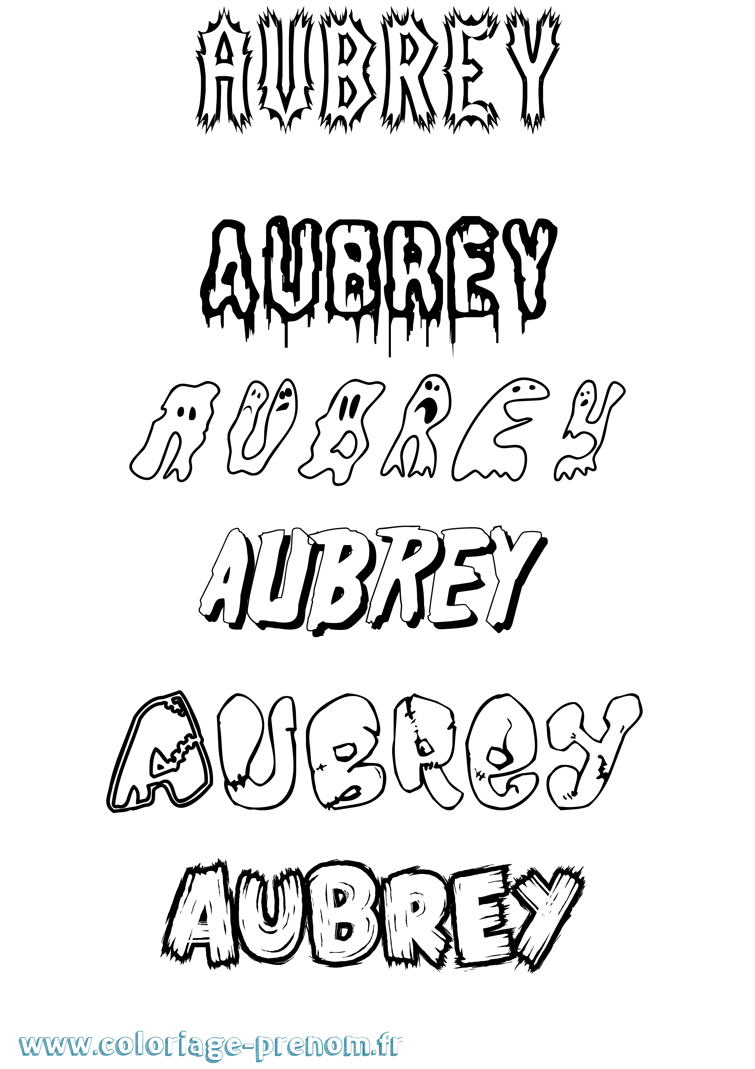 Coloriage prénom Aubrey Frisson