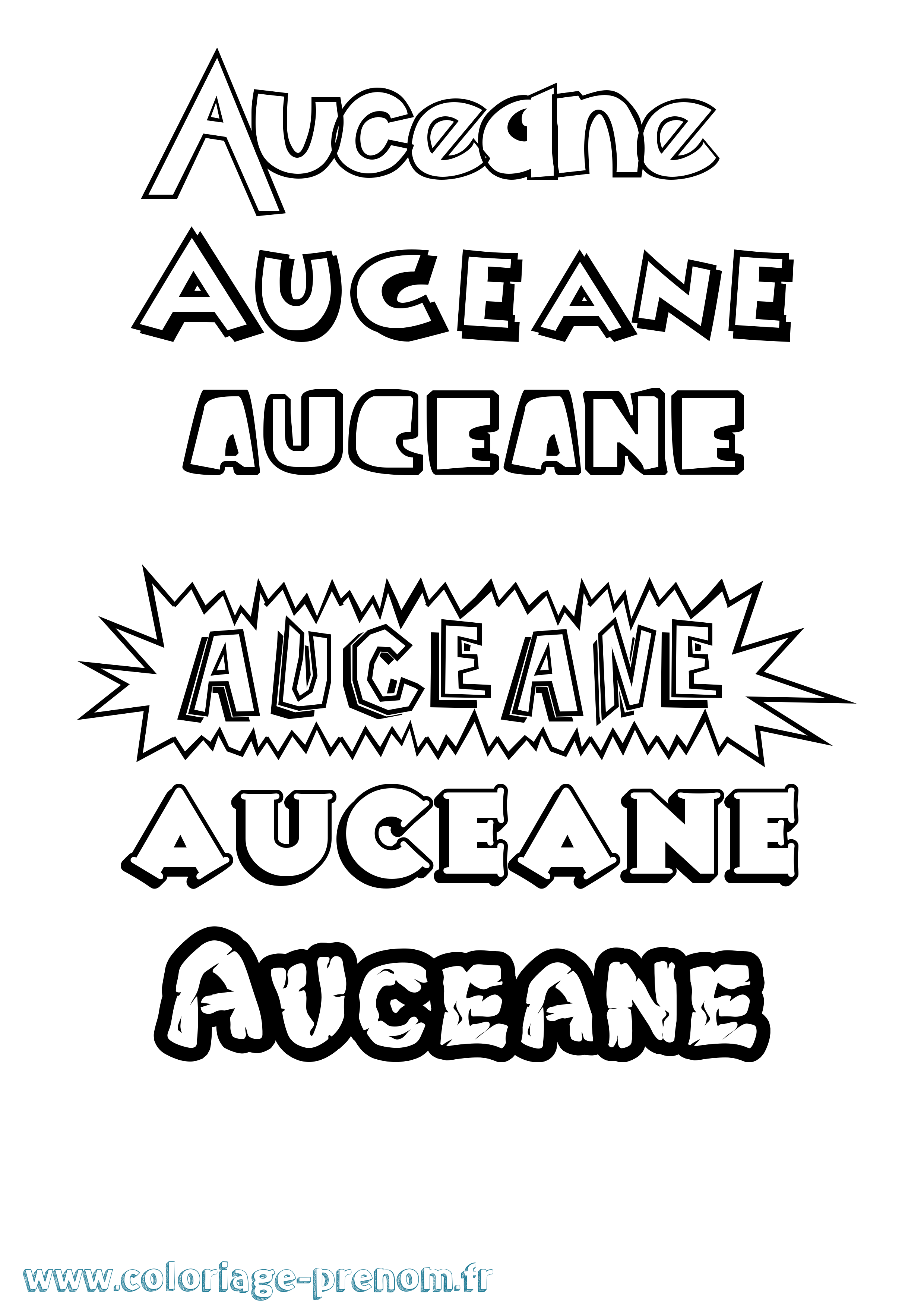 Coloriage prénom Auceane Dessin Animé