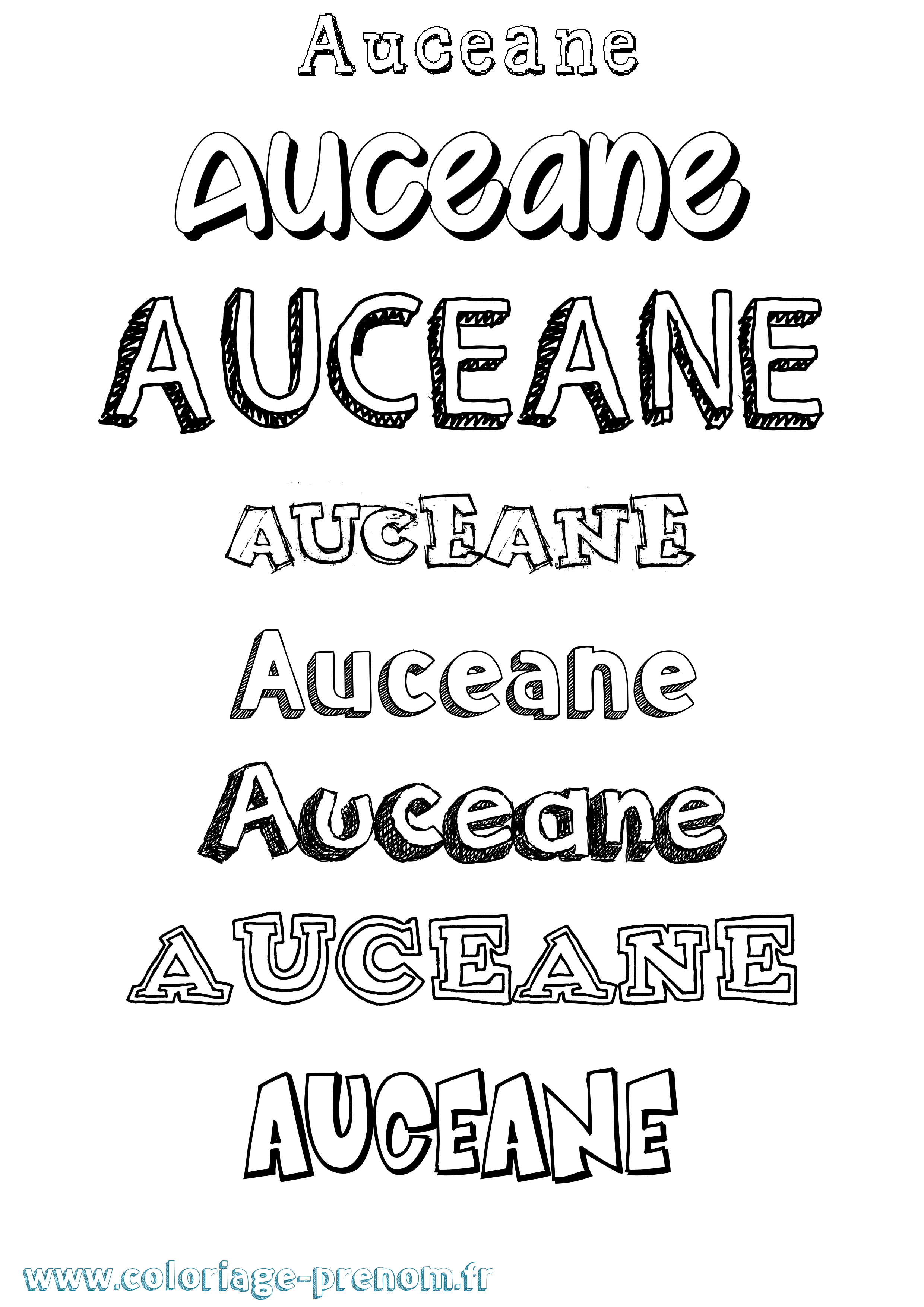 Coloriage prénom Auceane Dessiné