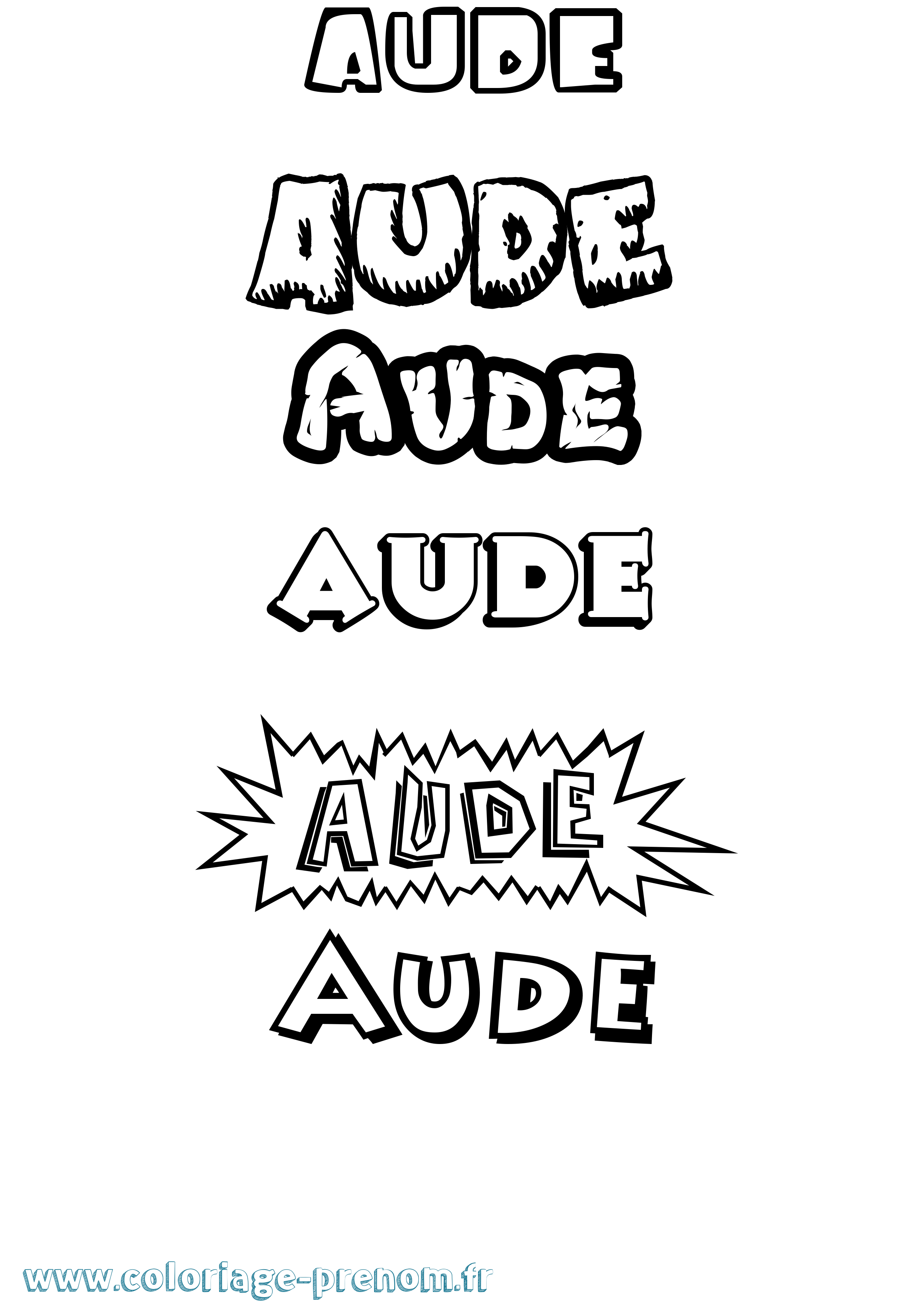 Coloriage prénom Aude
