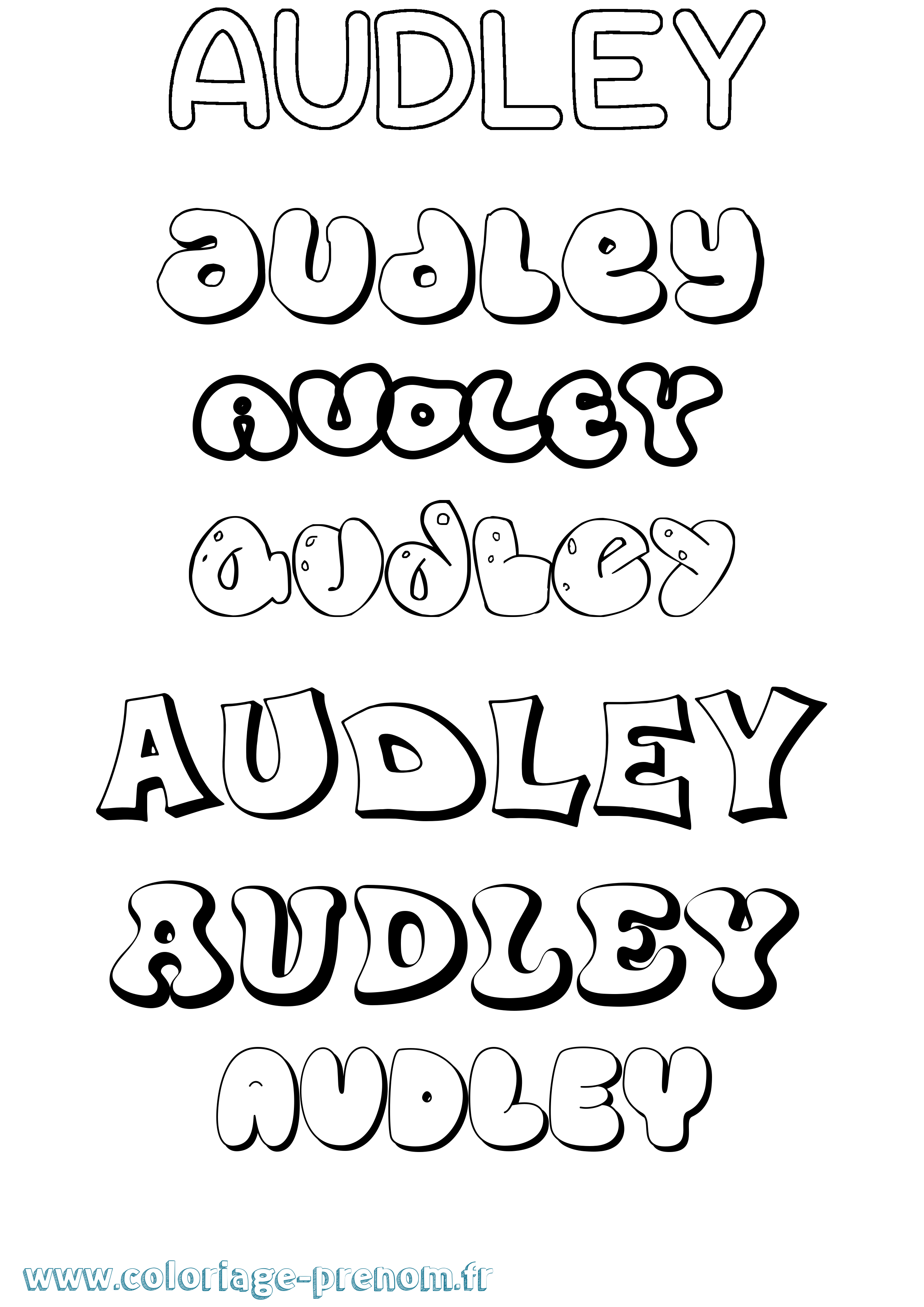 Coloriage Audley Bubble Coloriage prénom Audley Bubble