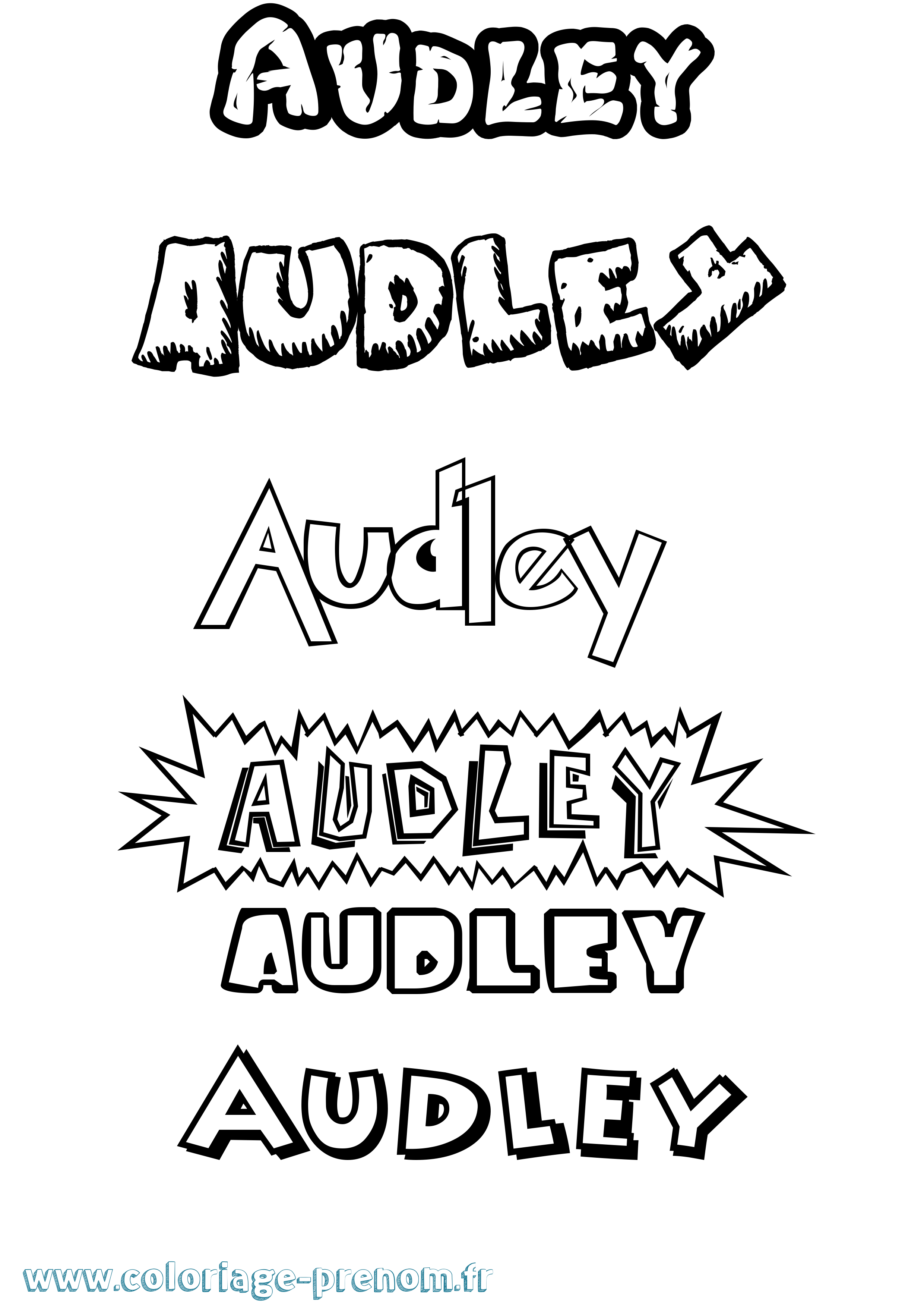 Coloriage Audley Dessin Animé Coloriage prénom Audley Dessin Animé