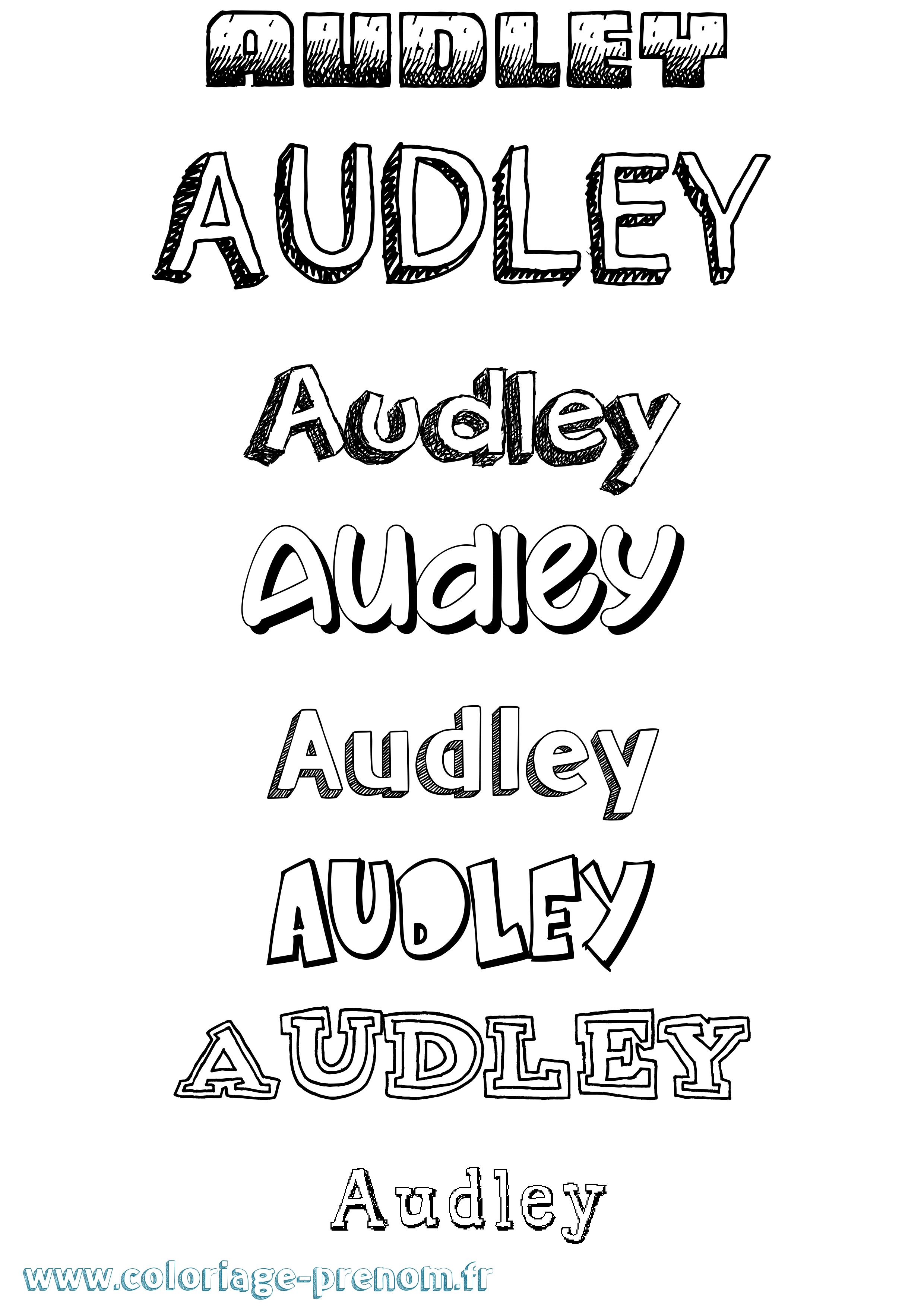 Coloriage Audley Dessiné Coloriage prénom Audley Dessiné