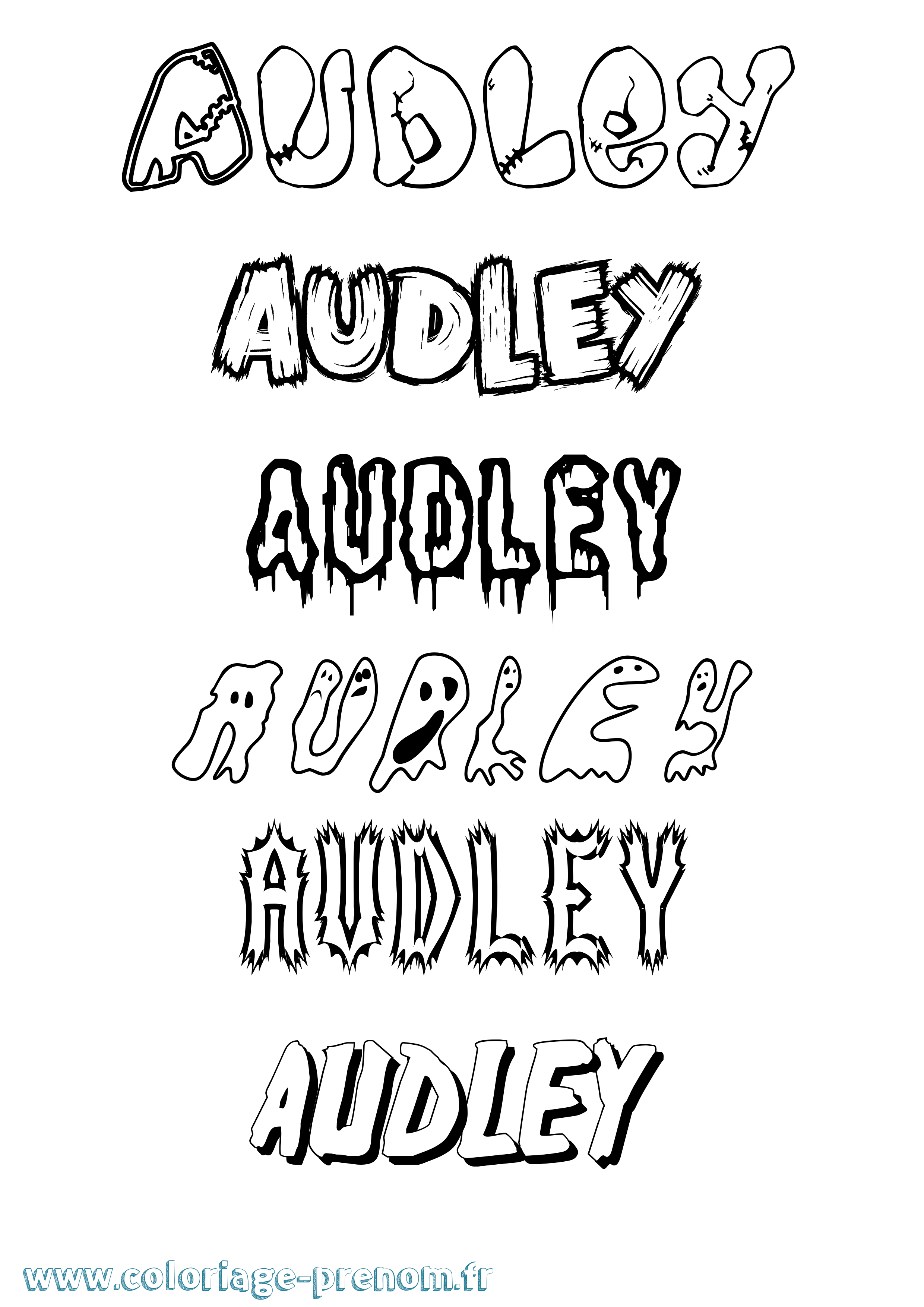 Coloriage Audley Frisson Coloriage prénom Audley Frisson