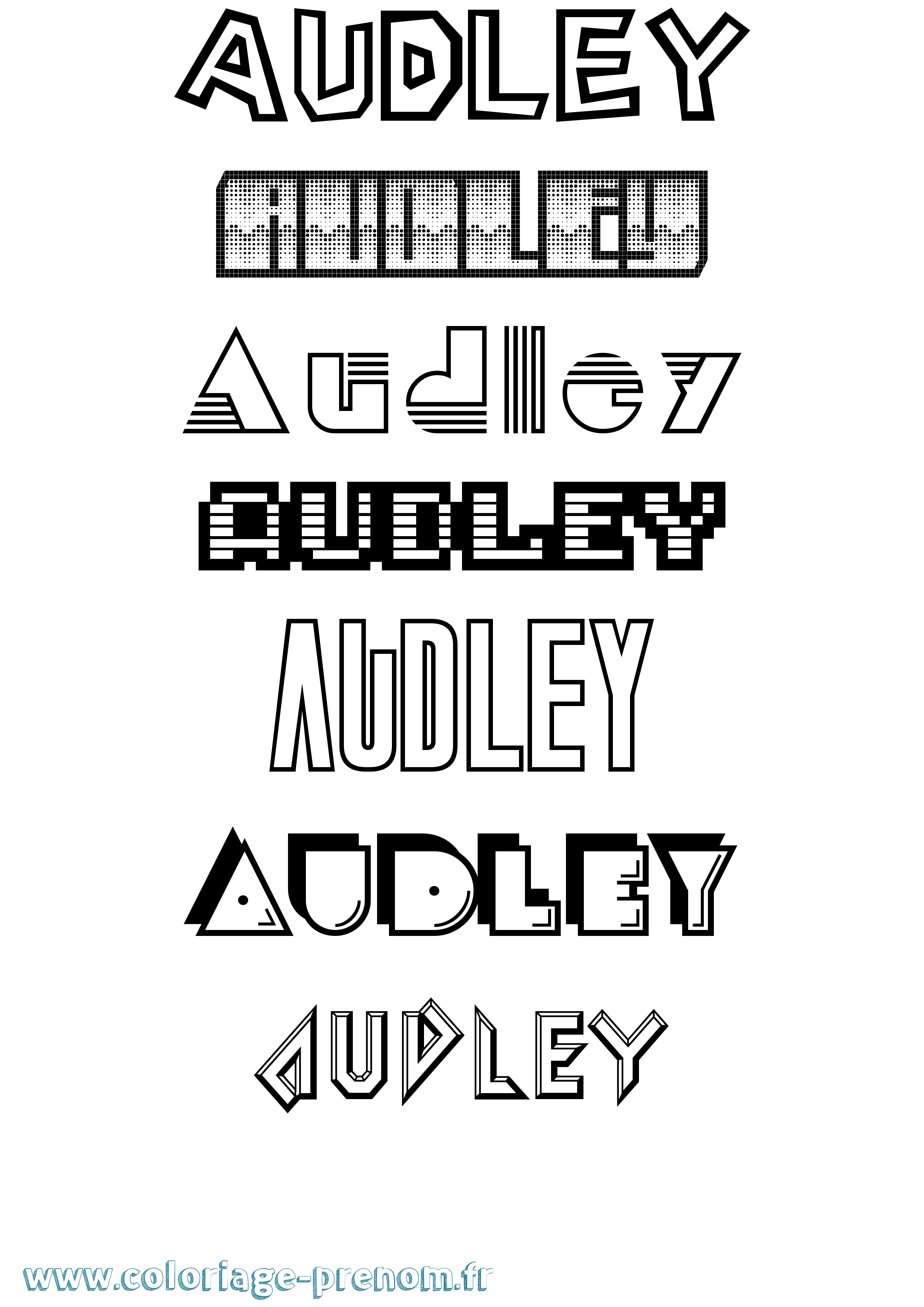 Coloriage prénom Audley Jeux Vidéos