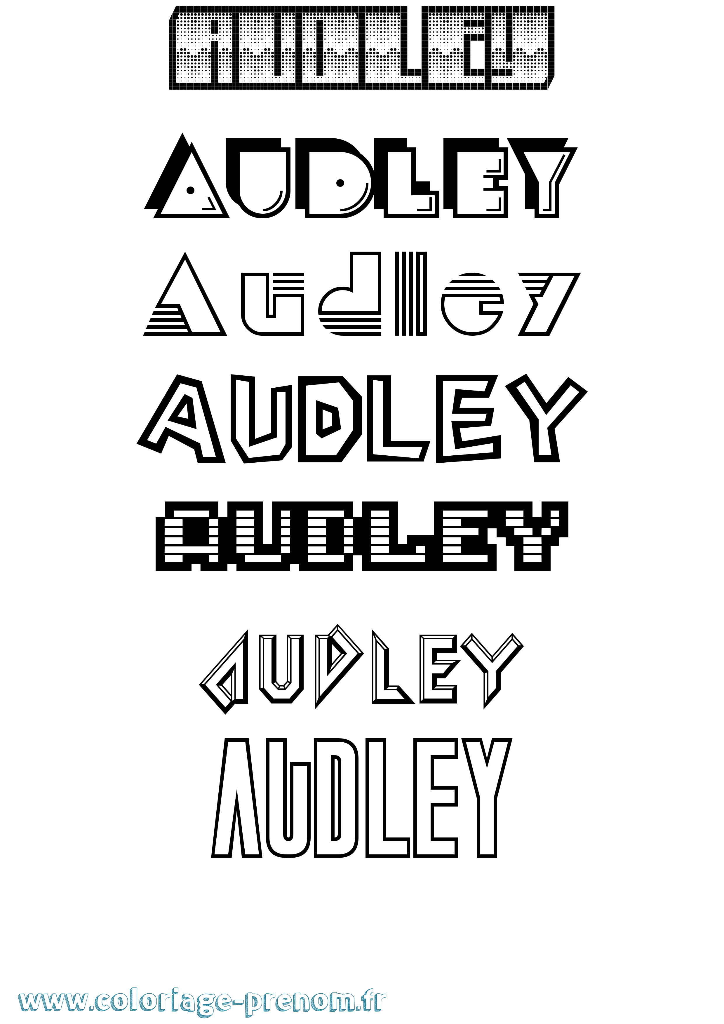 Coloriage Audley Jeux Vidéos Coloriage prénom Audley Jeux Vidéos