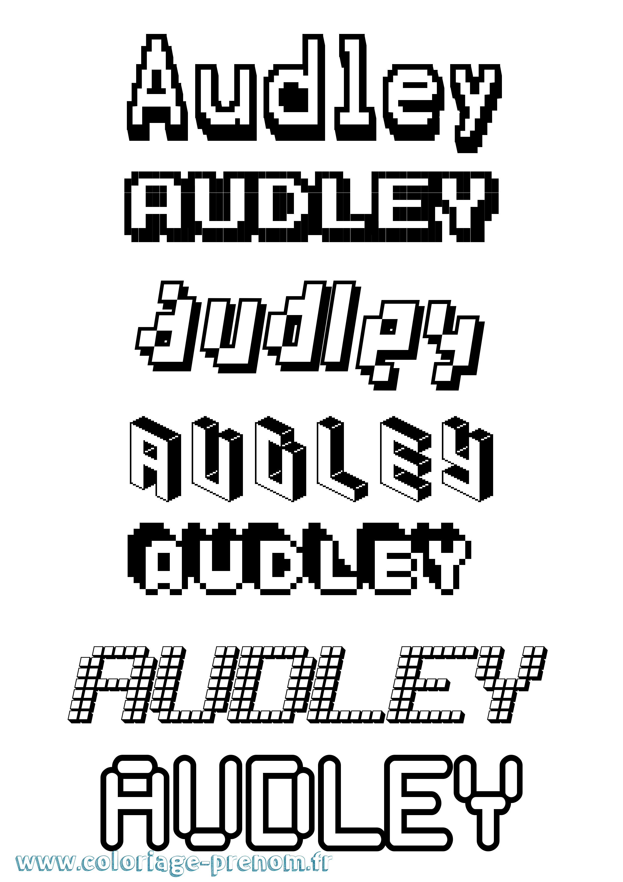 Coloriage Audley Pixel Coloriage prénom Audley Pixel