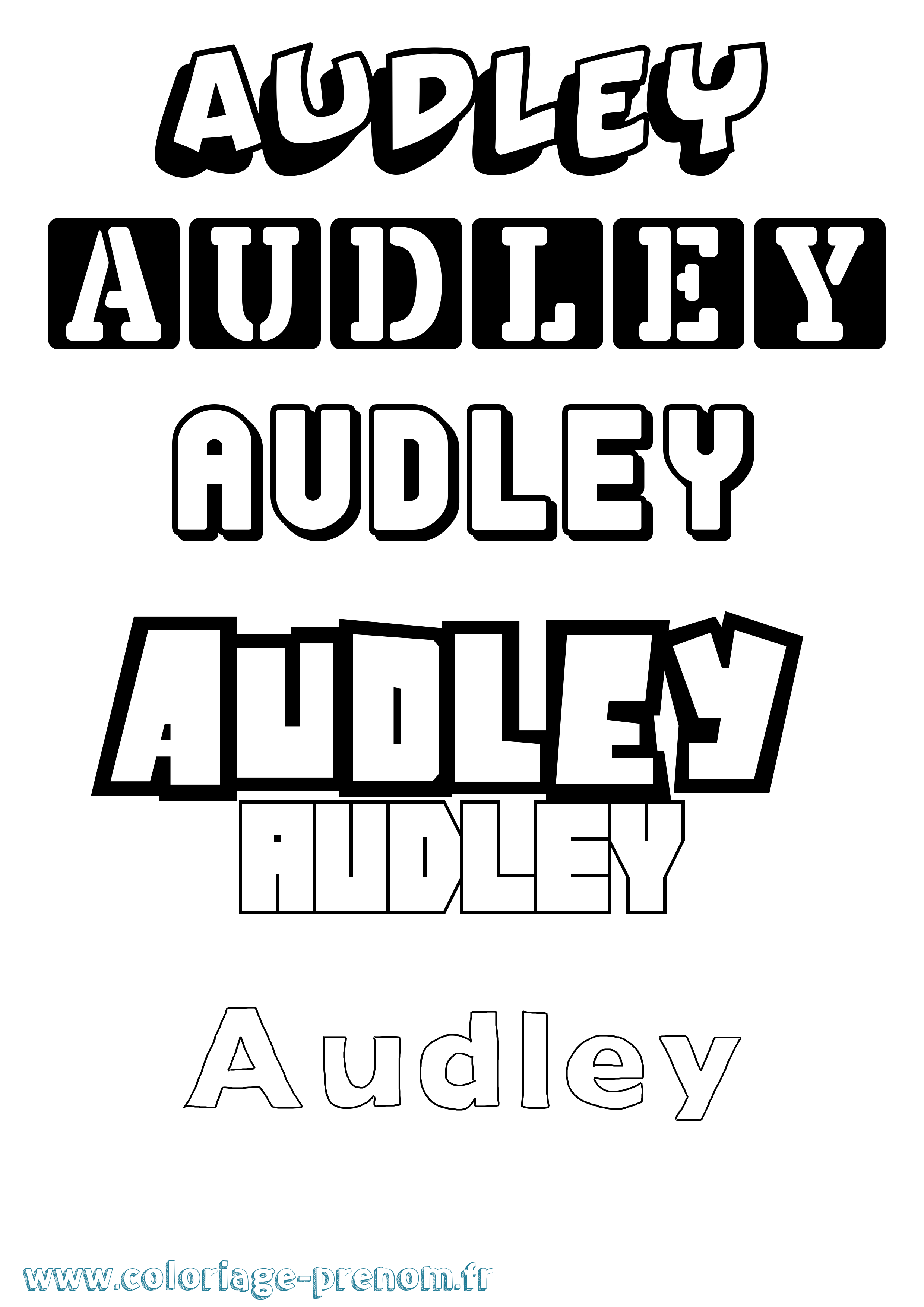 Coloriage Audley Simple Coloriage prénom Audley Simple